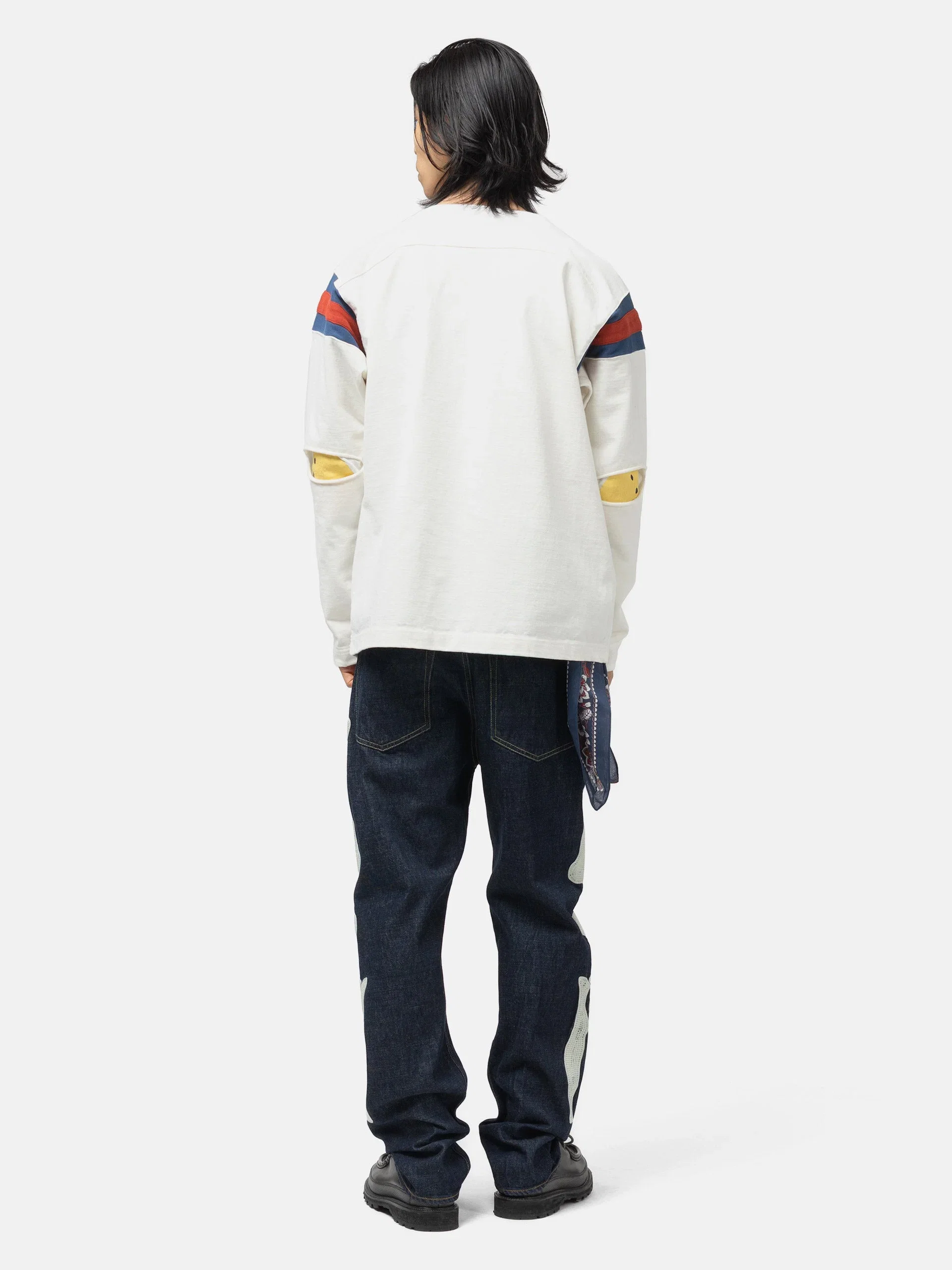 KAPITAL 16/-Dense Jersey Elbow-Rip Football T (88) White