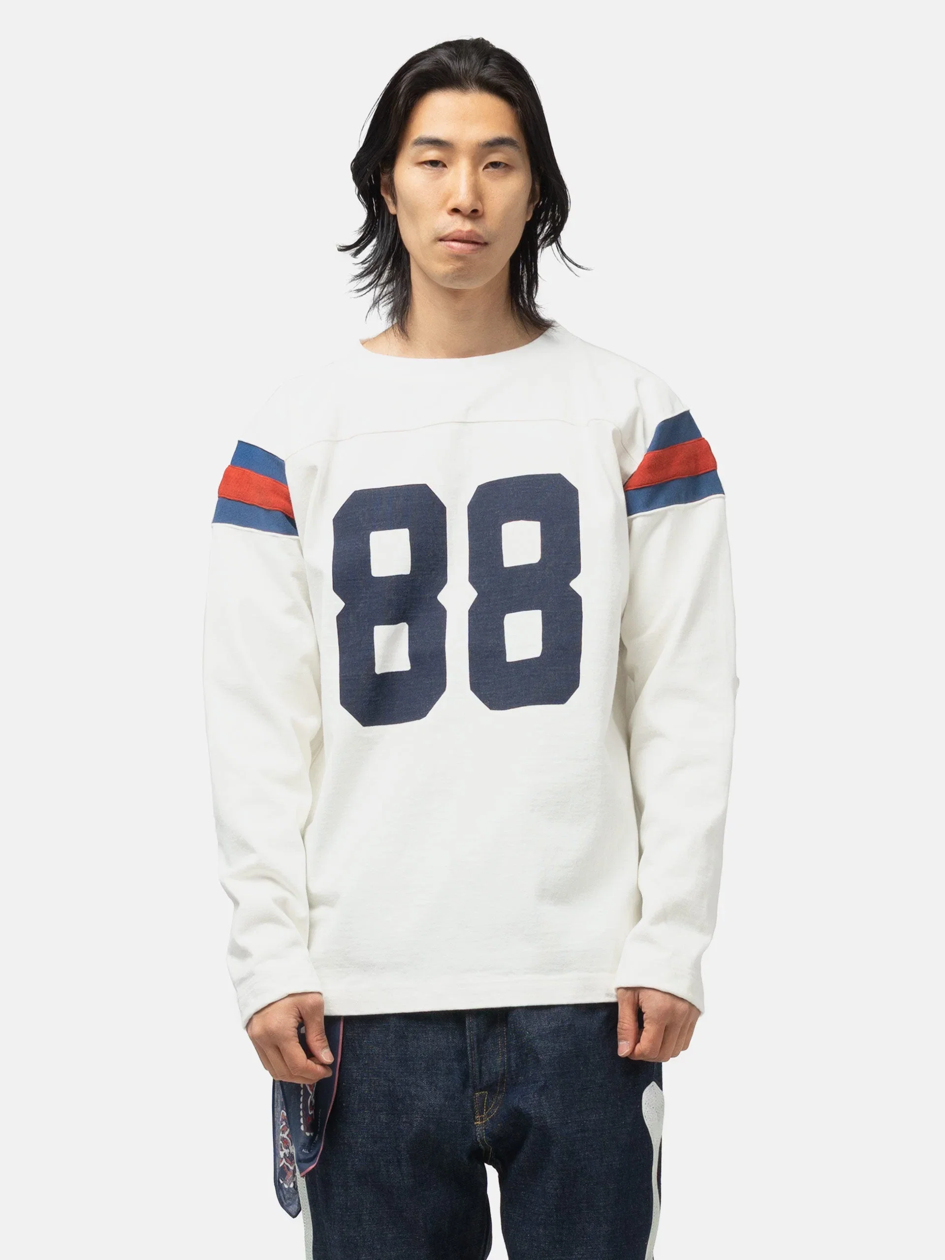 KAPITAL 16/-Dense Jersey Elbow-Rip Football T (88) White