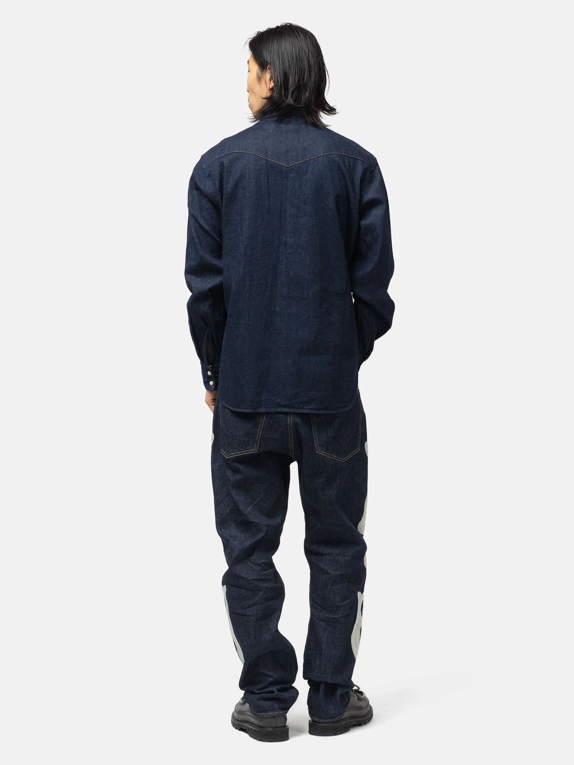 KAPITAL 8oz Denim HUSKY Western Shirt IDG