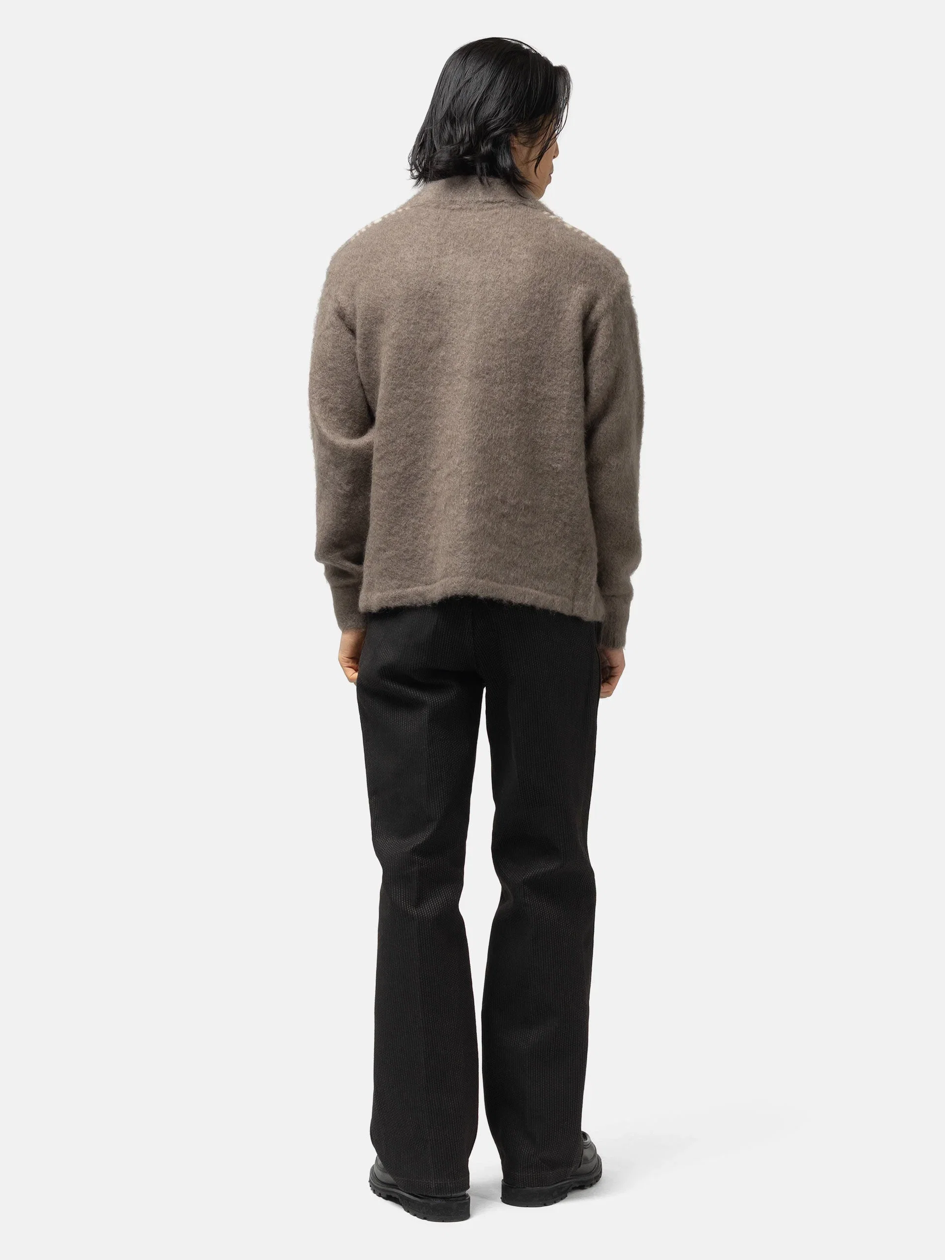KAPITAL 7G Mohair Knit Board Shirt Moca Beige