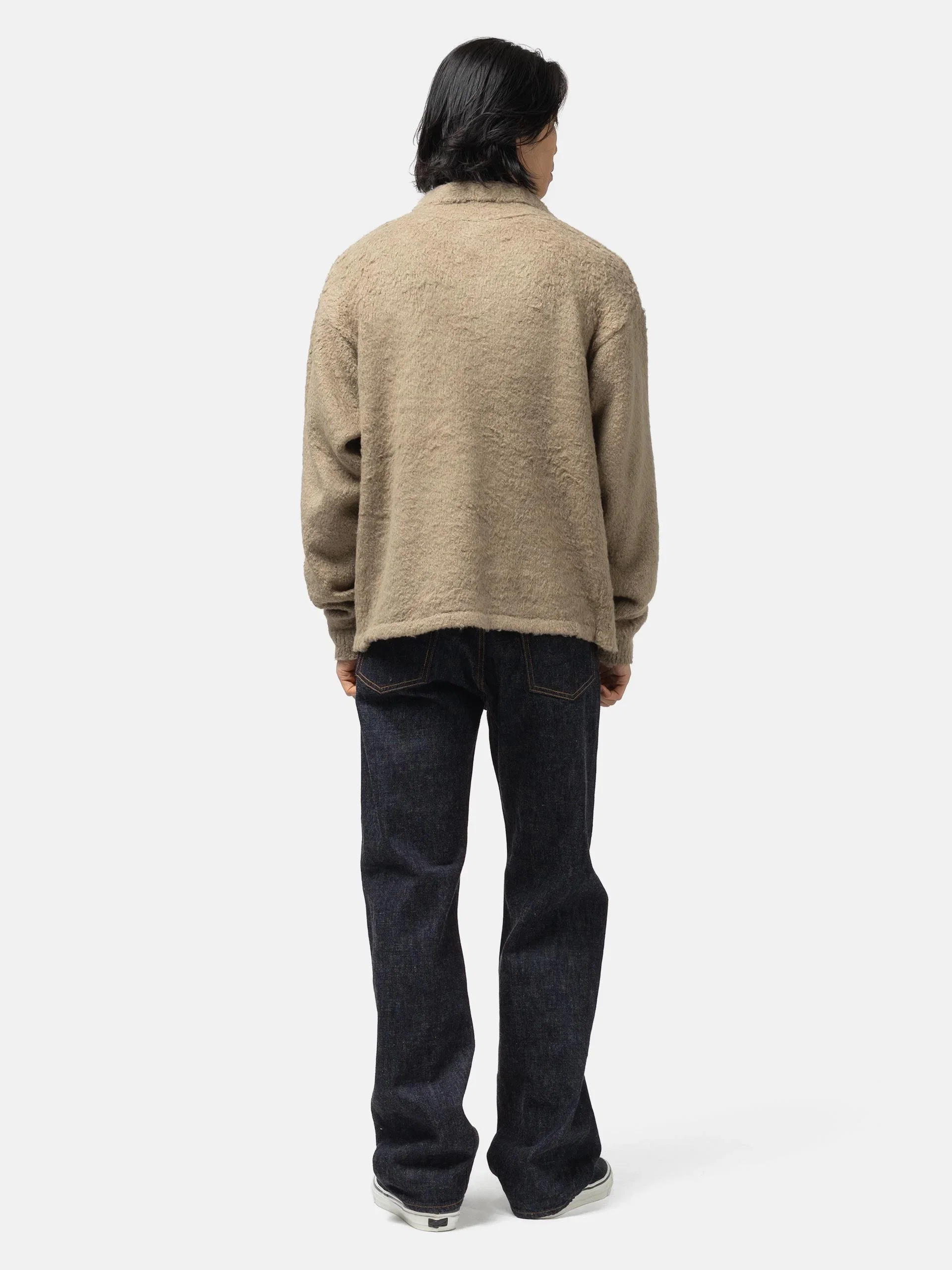 KAPITAL 7G Shaggy Knit Board Shirt Beige Khaki