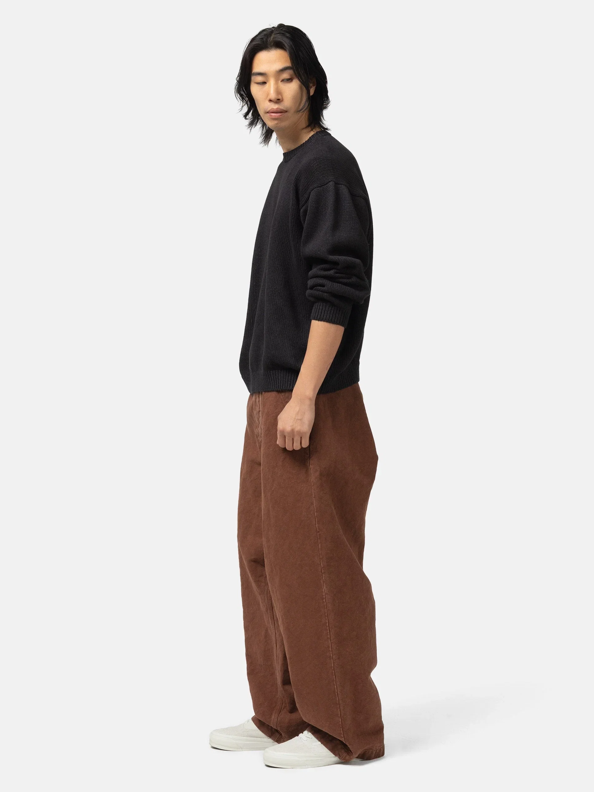 Kaptain Sunshine Cotton Hemp Wide Pants Brown
