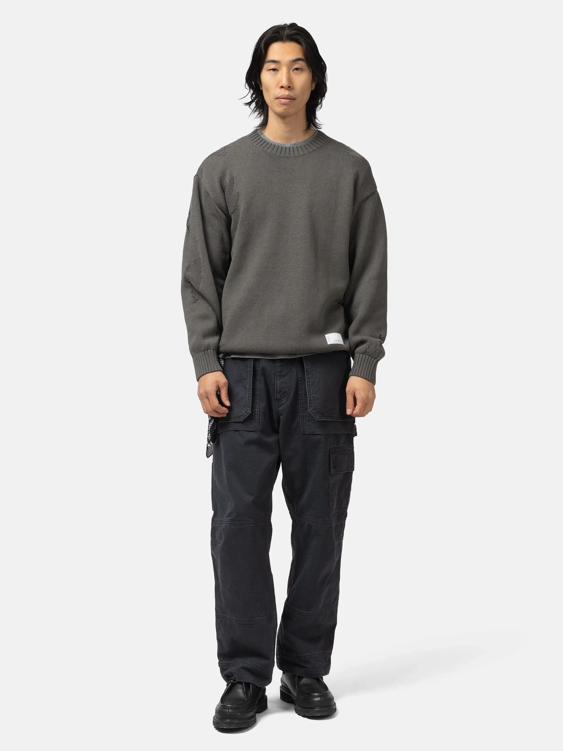 Neighborhood Savage Crewneck Sweater Charcoal