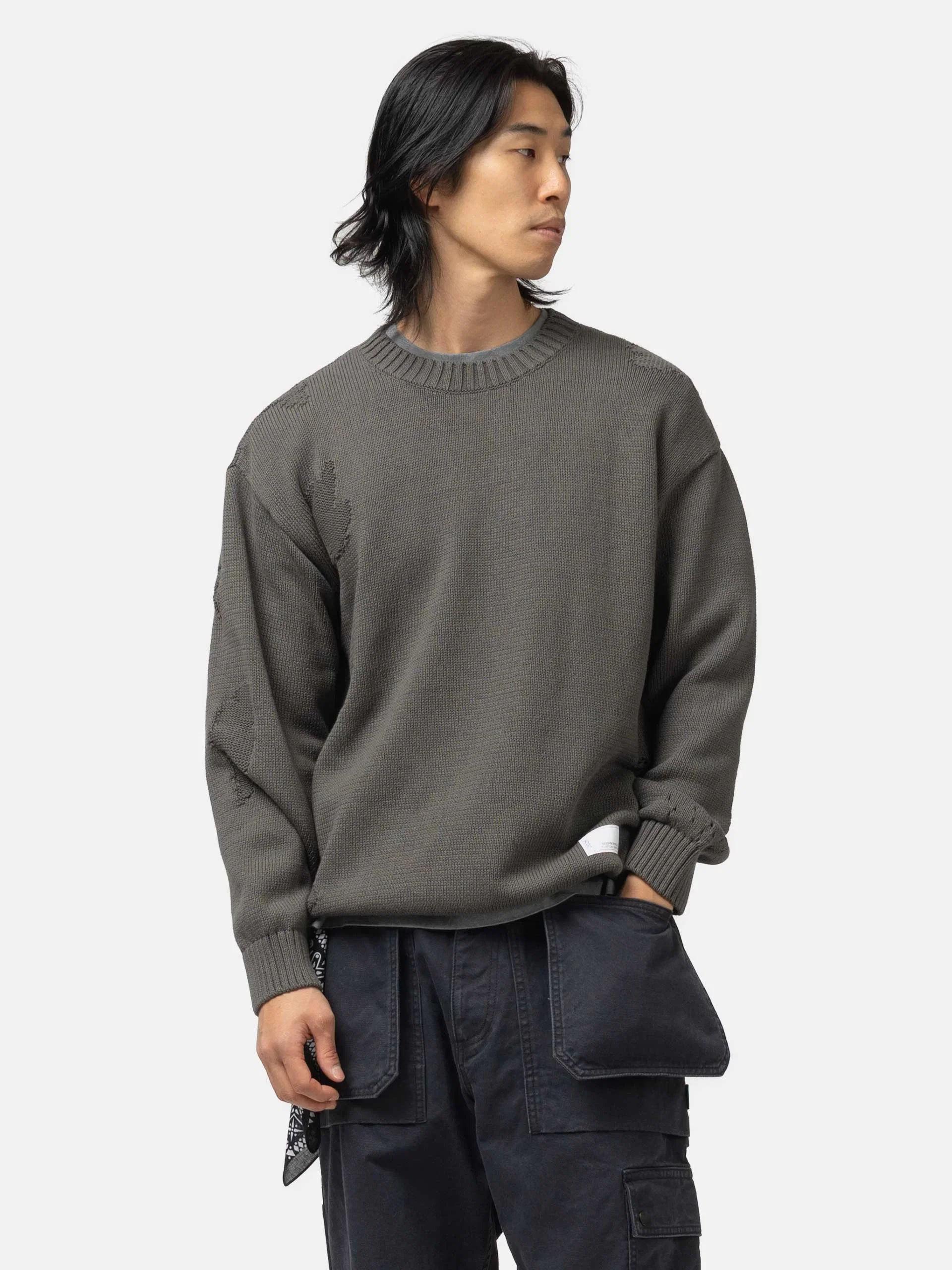 Neighborhood Savage Crewneck Sweater Charcoal