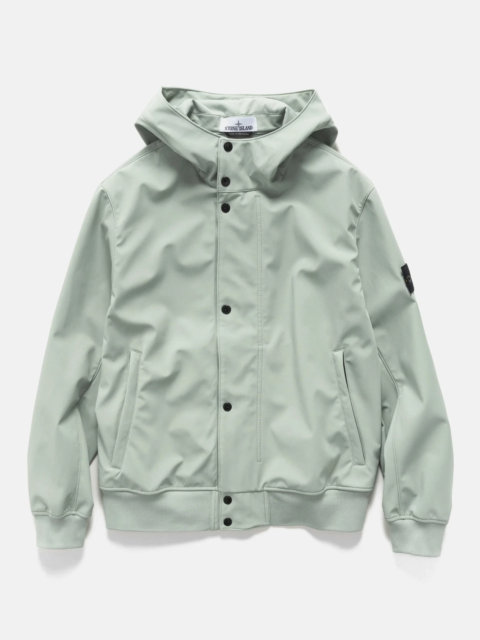 Stone Island Light Soft Shell-R_E.Dye® Technology Hooded Jacket Sage