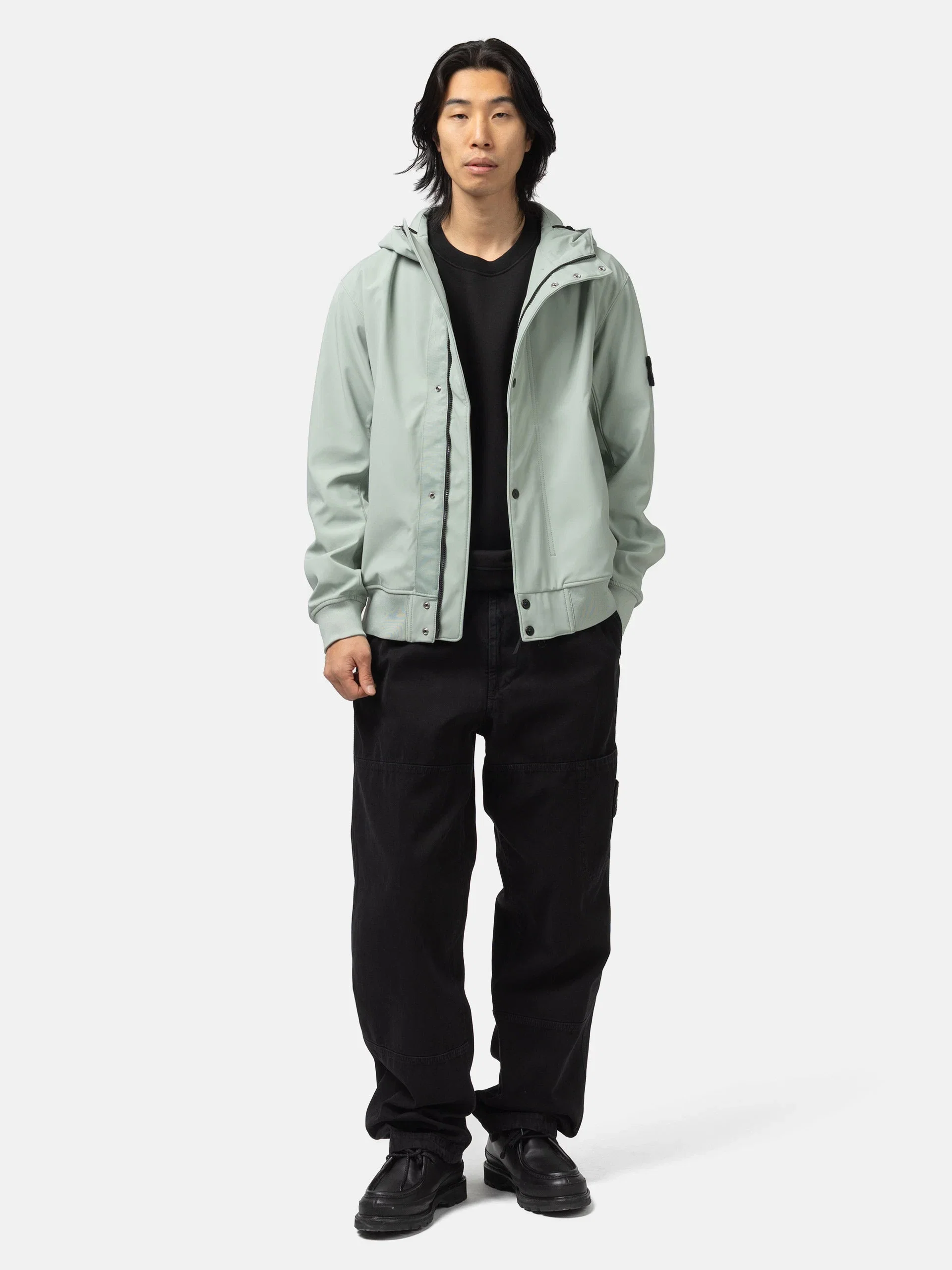 Stone Island Light Soft Shell-R_E.Dye® Technology Hooded Jacket Sage
