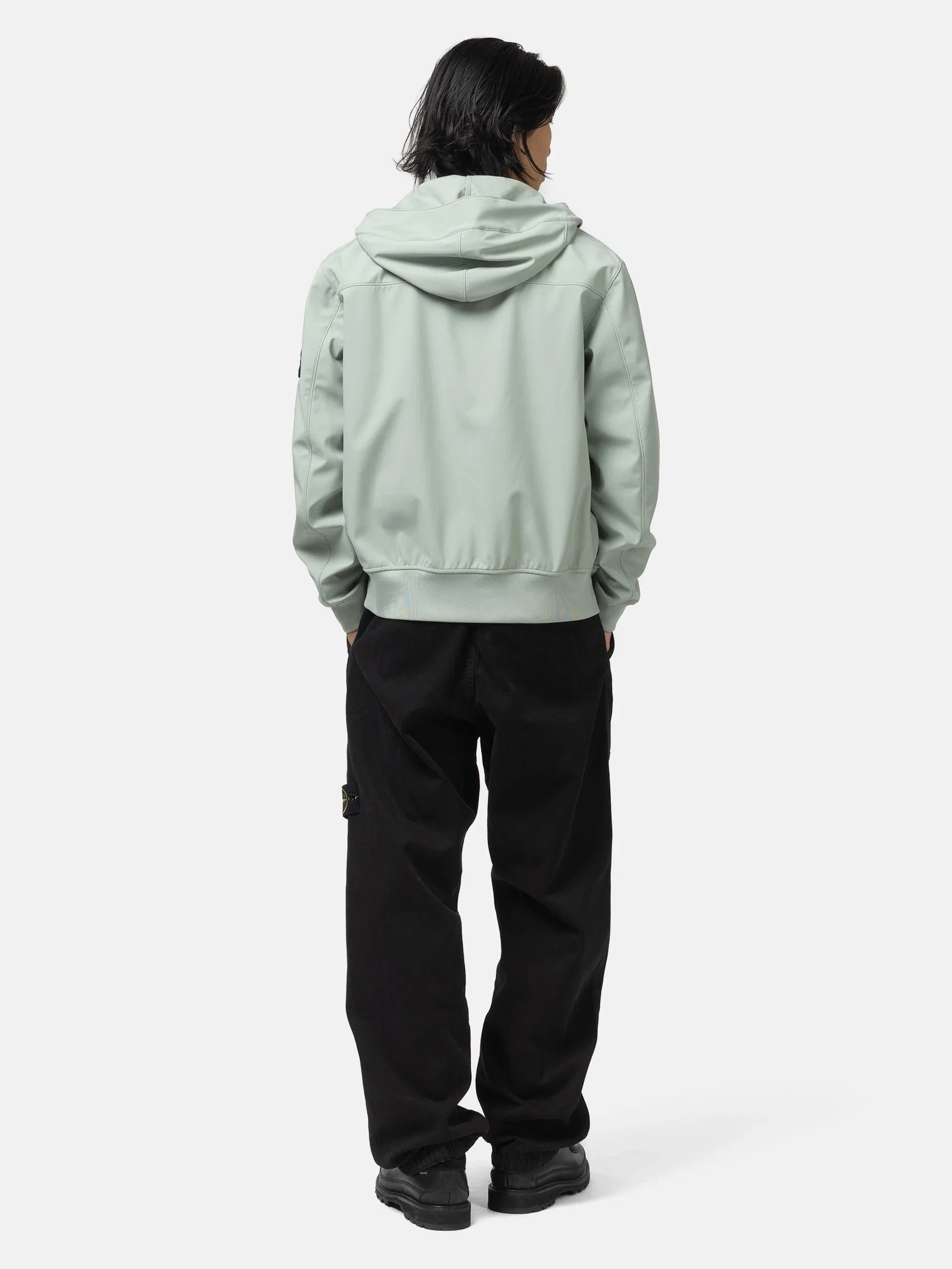 Stone Island Light Soft Shell-R_E.Dye® Technology Hooded Jacket Sage