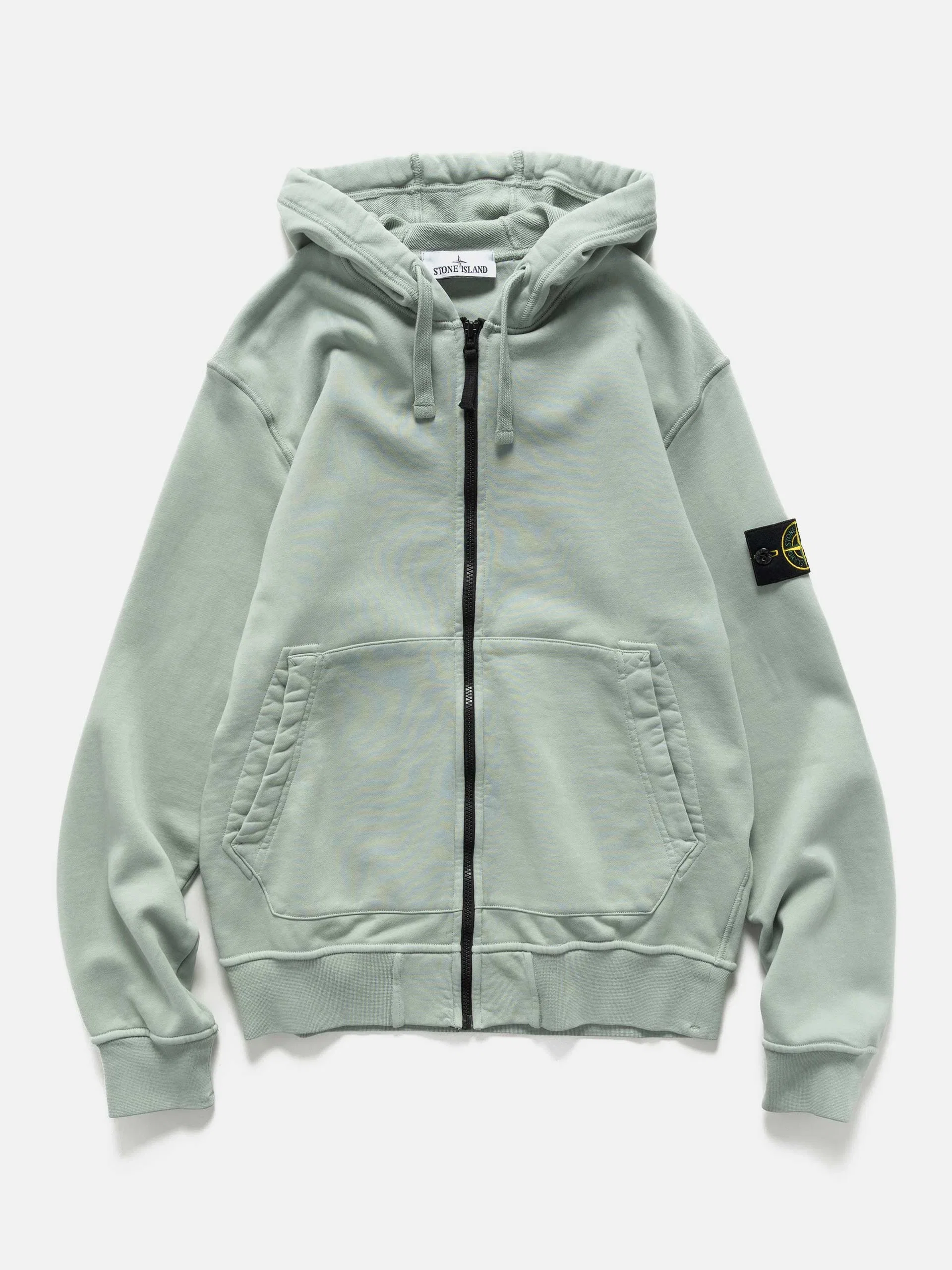 Stone Island Organic Cotton Hooded Sweatshirt Sage
