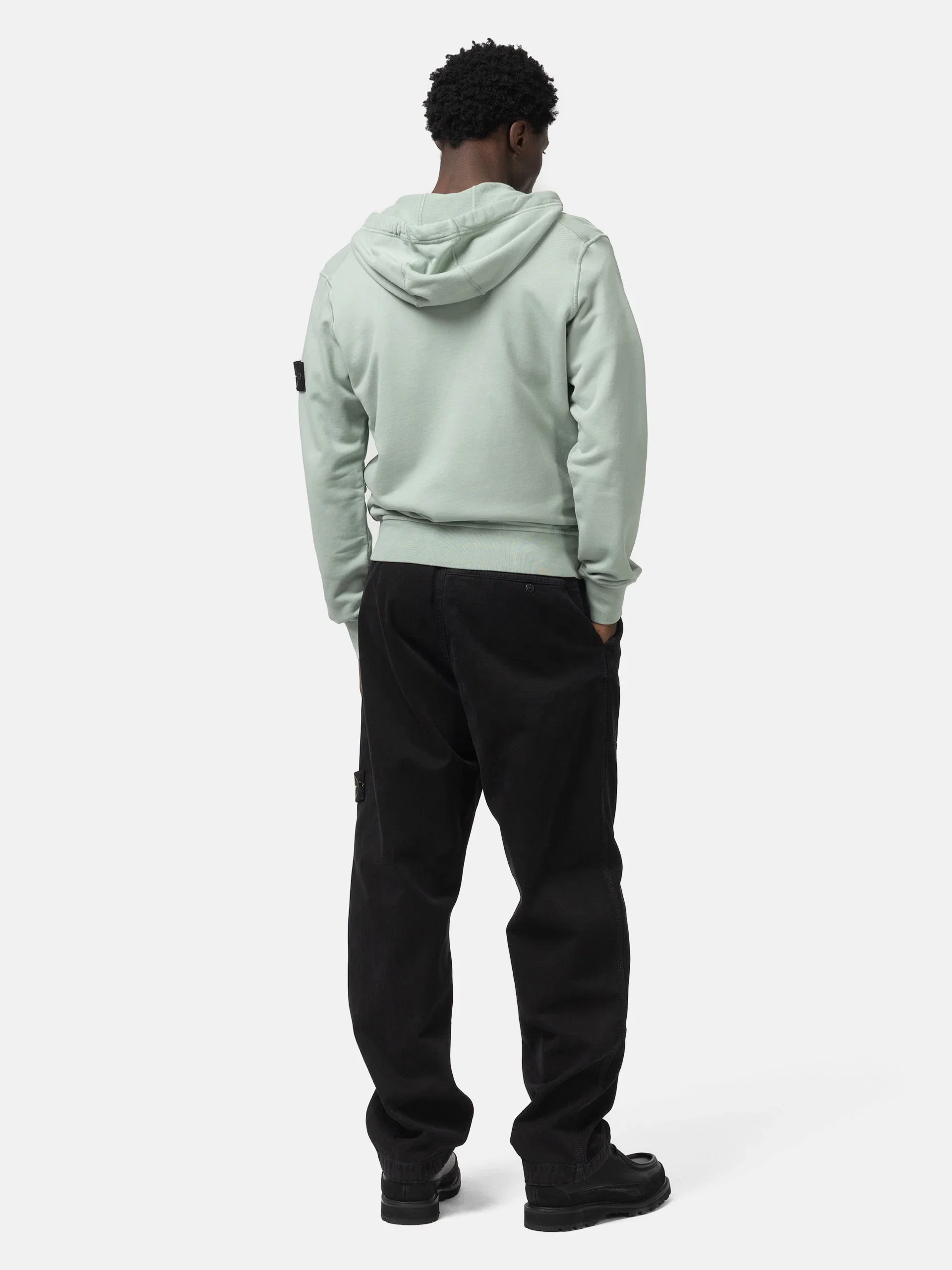 Stone Island Organic Cotton Hooded Sweatshirt Sage