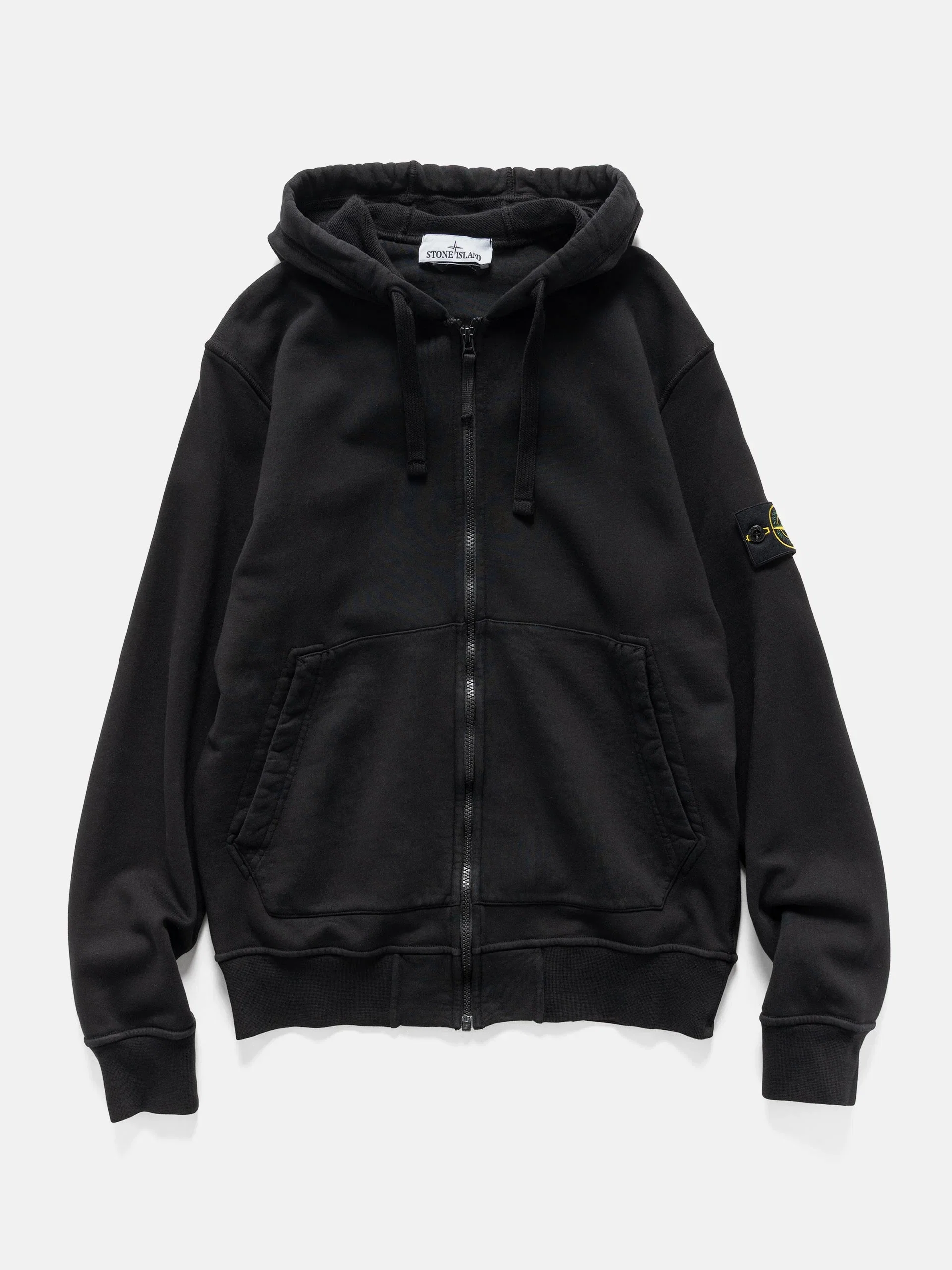 Stone Island Organic Cotton Hooded Sweatshirt Black