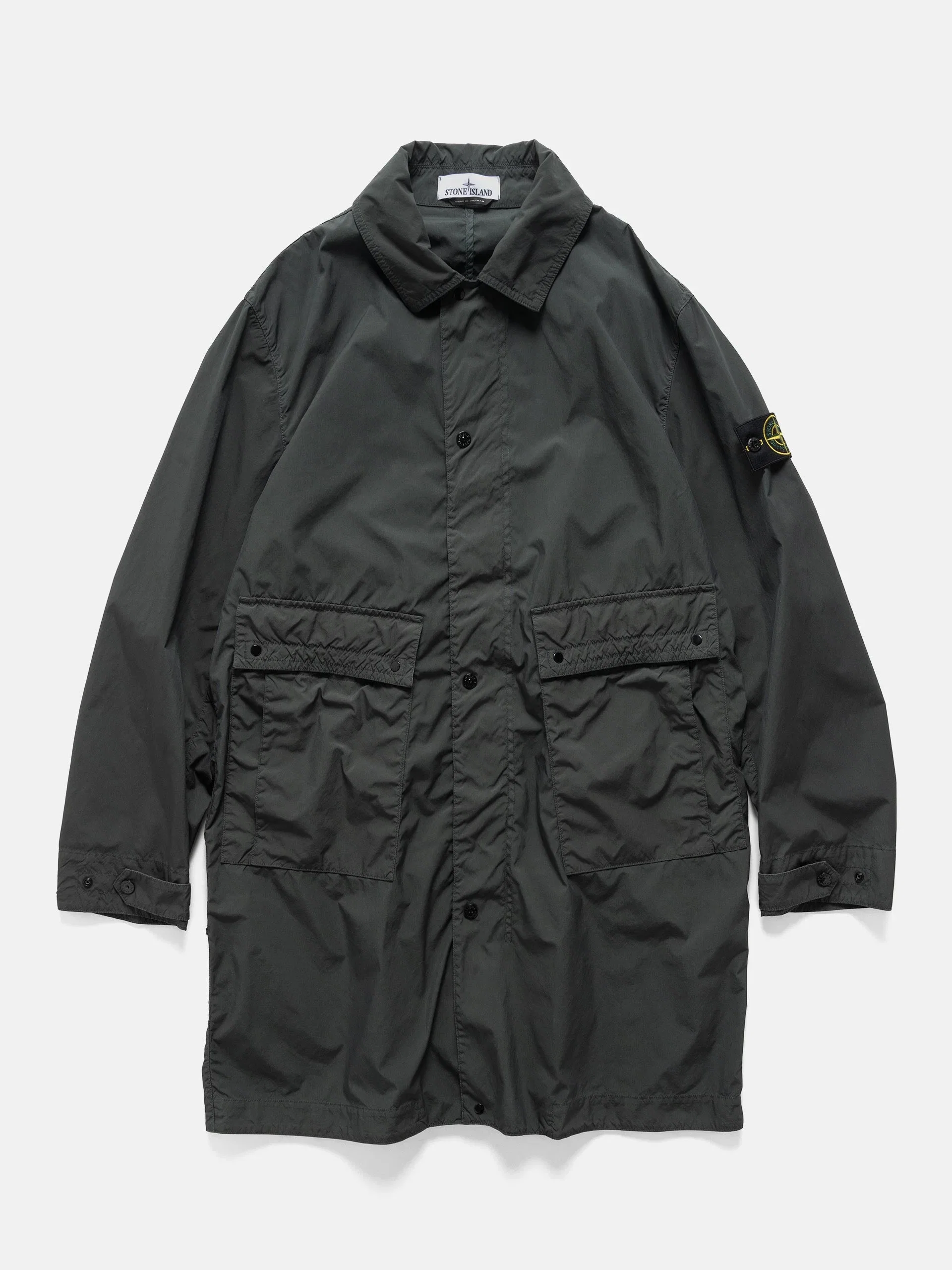Stone Island Light Compact Touch Poly-TC Car Coat Charcoal Grey