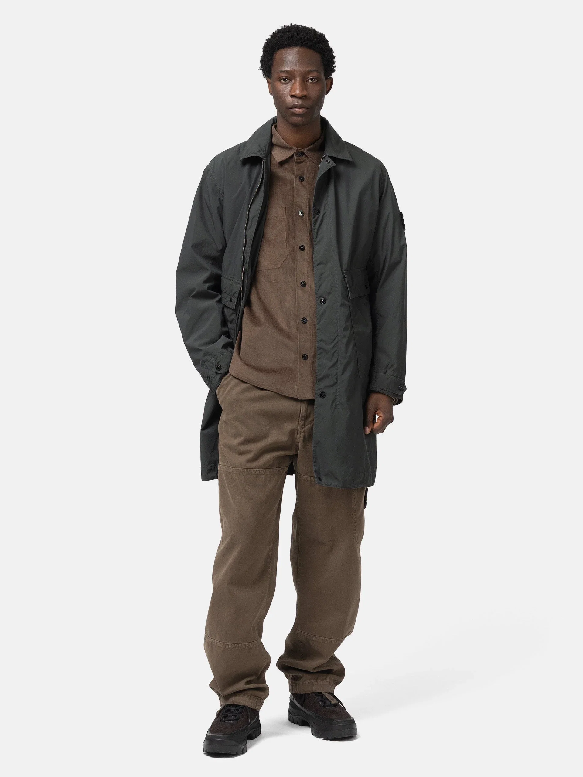 Stone Island Light Compact Touch Poly-TC Car Coat Charcoal Grey