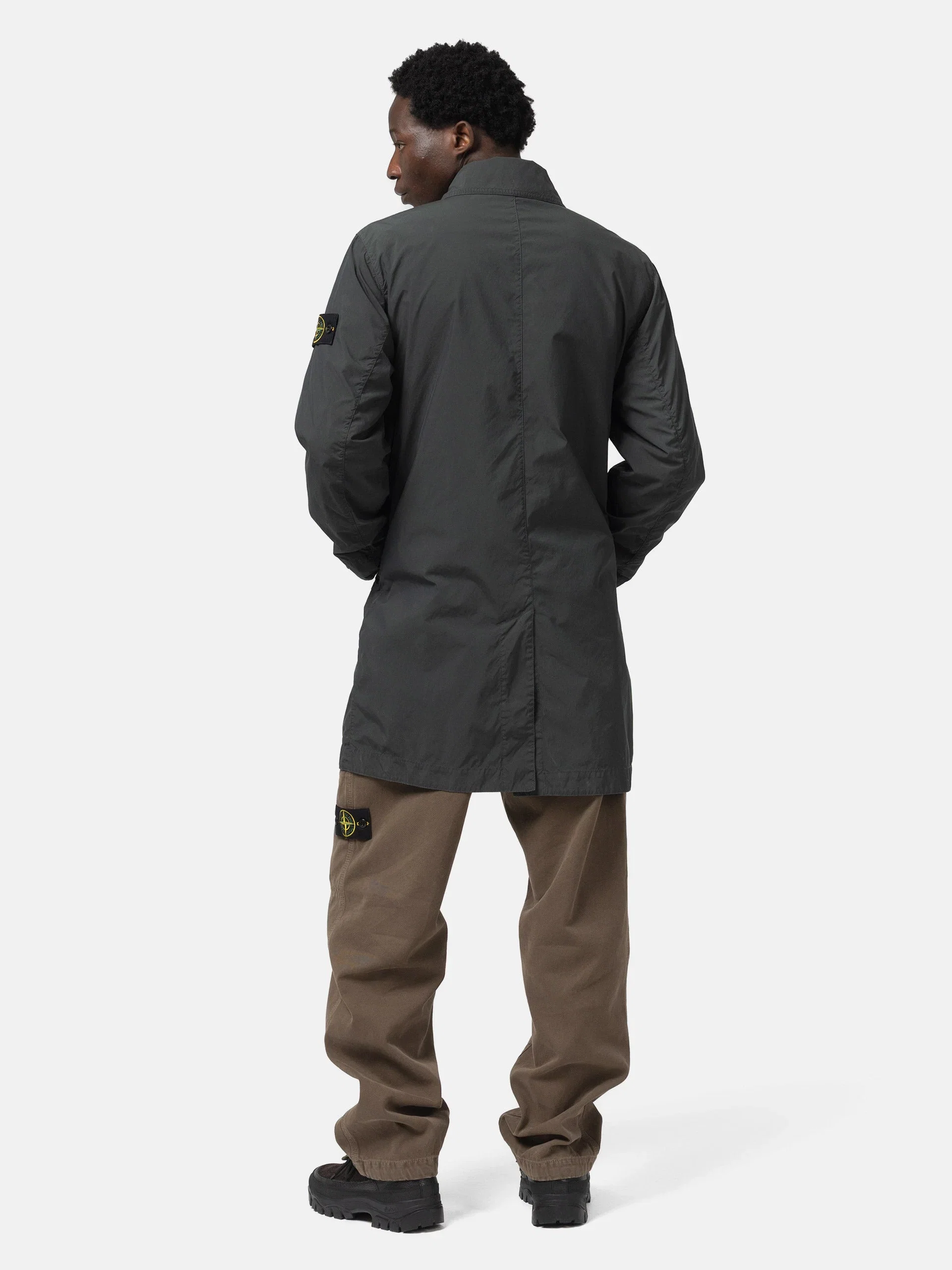 Stone Island Light Compact Touch Poly-TC Car Coat Charcoal Grey