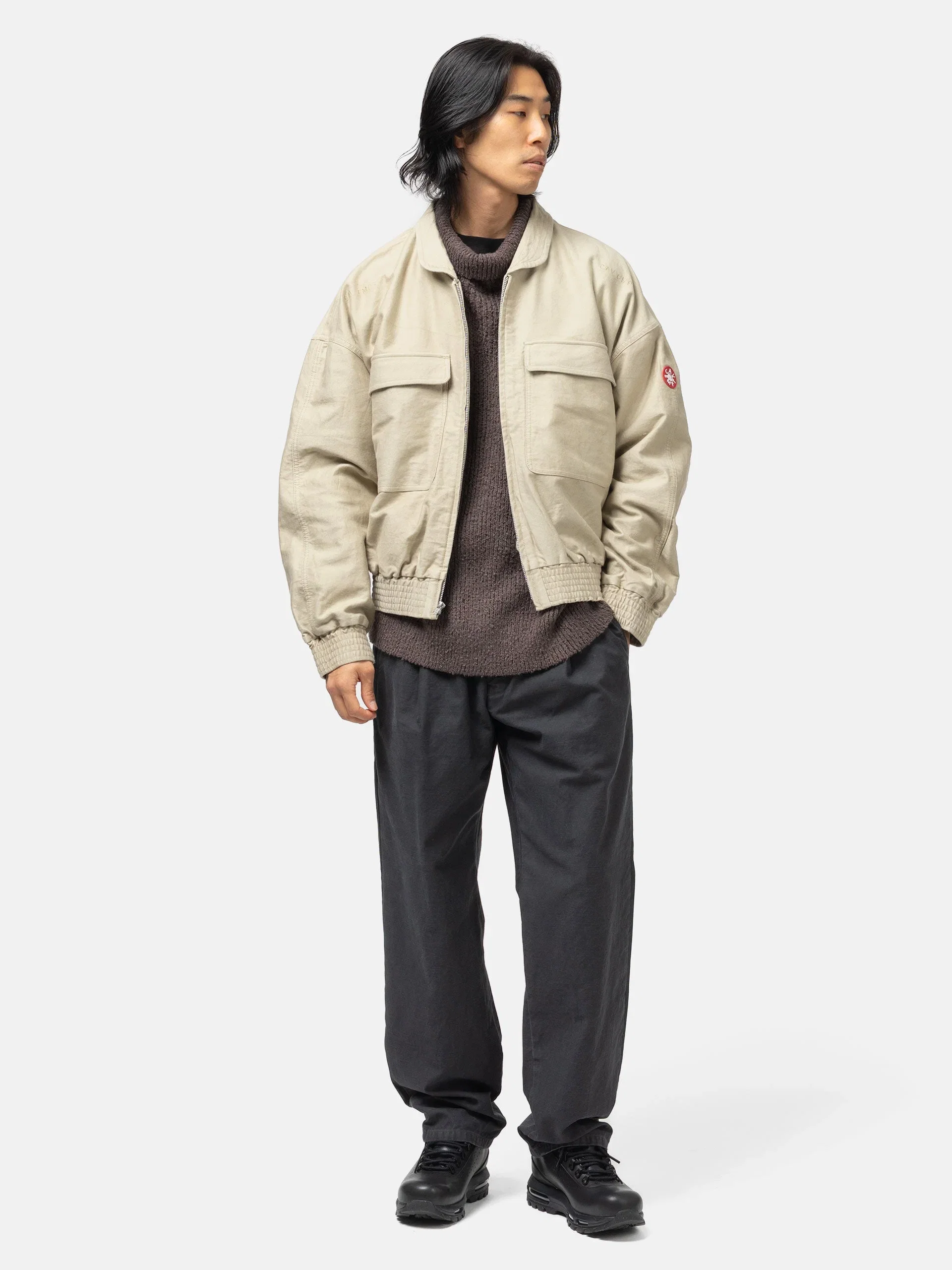 Cav Empt Casual Zip Short Jacket Beige