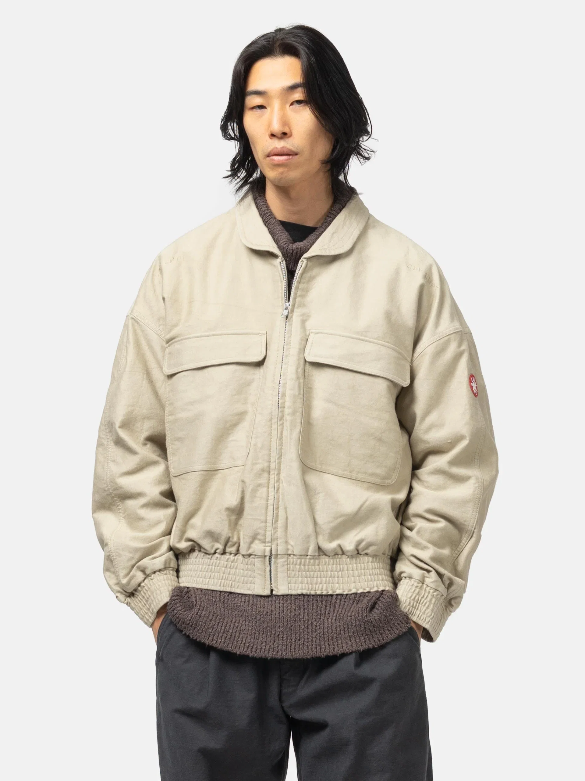 Cav Empt Casual Zip Short Jacket Beige