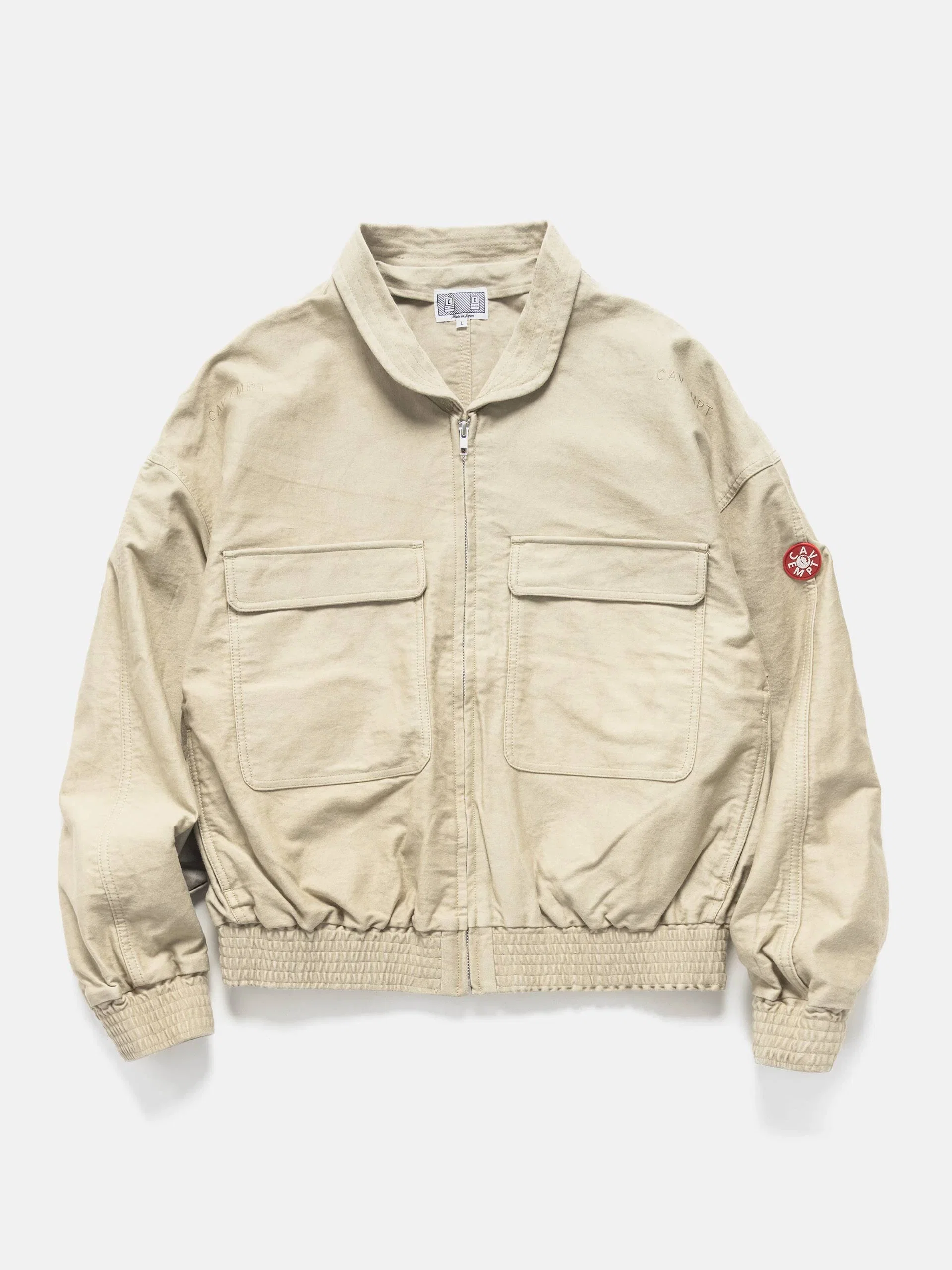 Cav Empt Casual Zip Short Jacket Beige