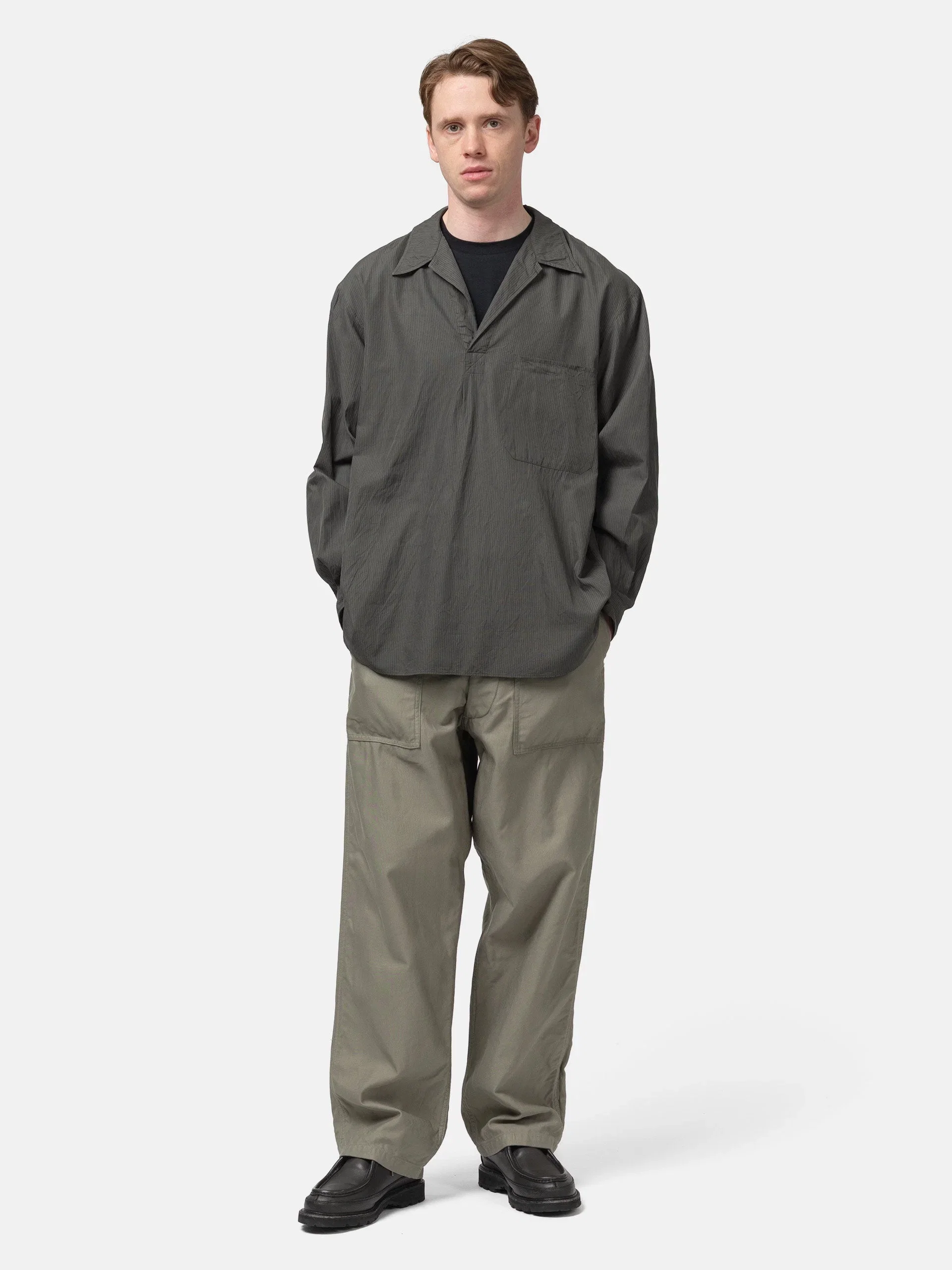 Kaptain Sunshine Pullover Shirt STRIPE Ink Black