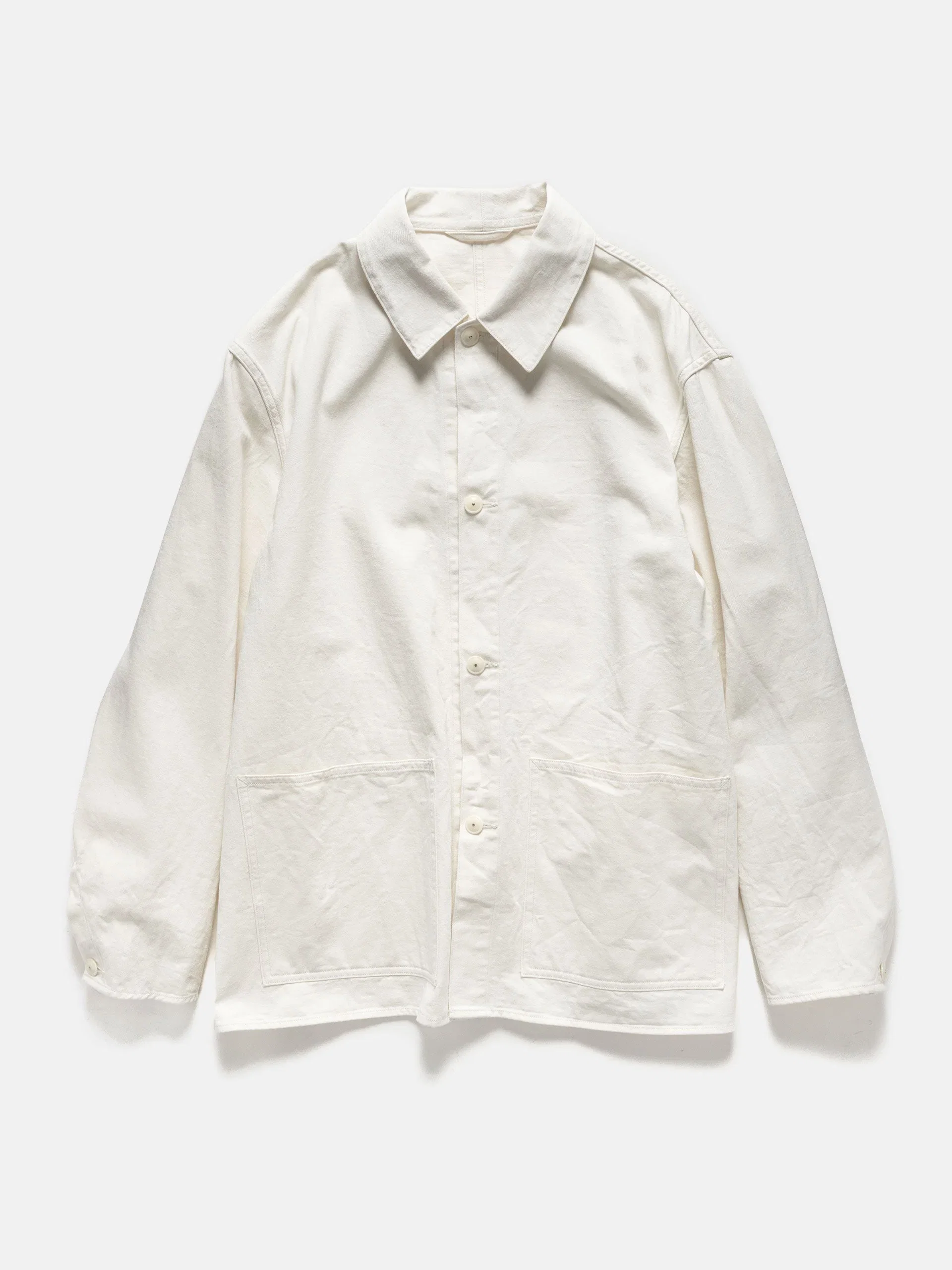 Kaptain Sunshine Cotton Drill Coverall Jacket Ecru