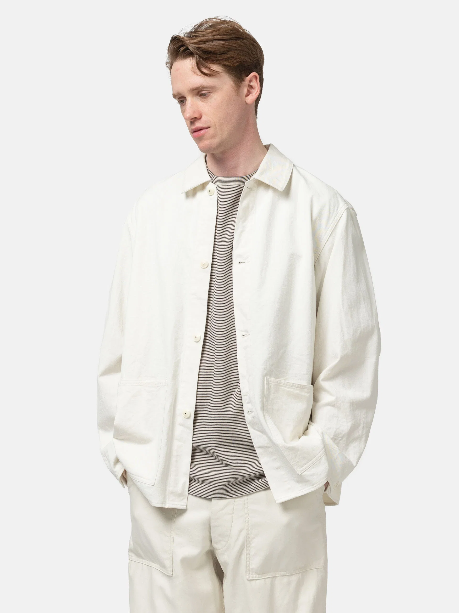 Kaptain Sunshine Cotton Drill Coverall Jacket Ecru