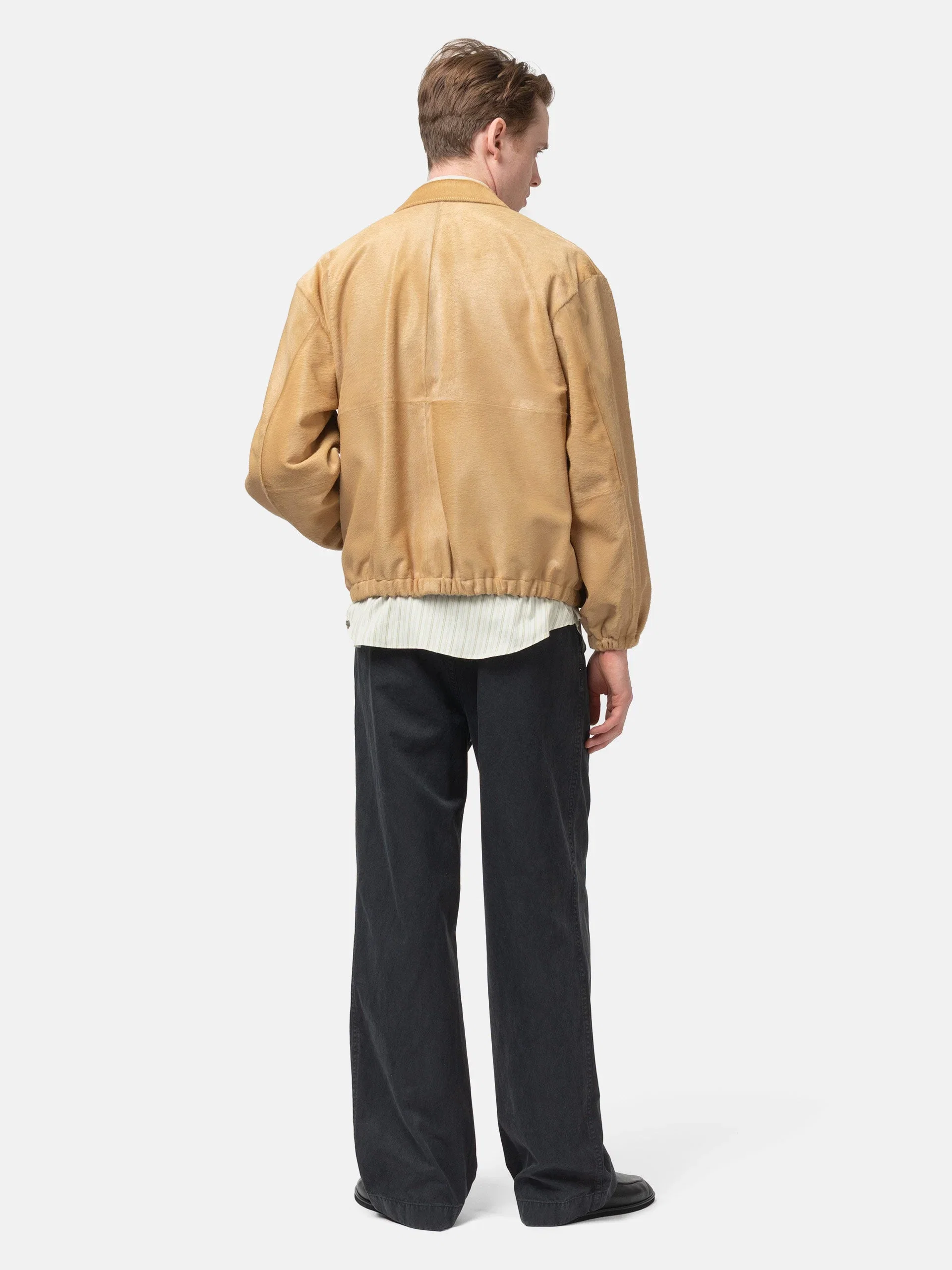 Auralee Garment-Dyed Finx Light Chino One-tuck Wide Pants Black