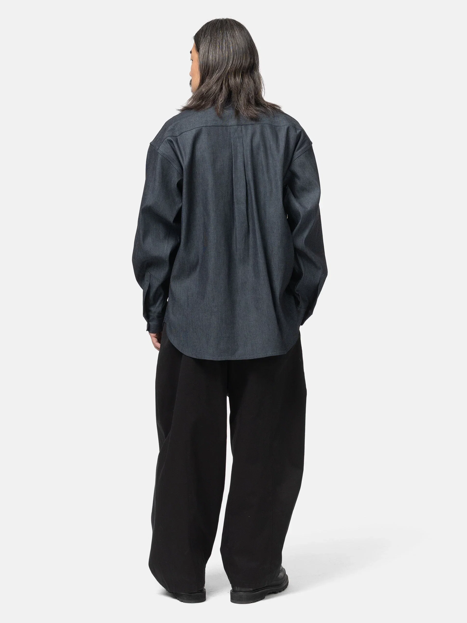 SAGE NATION Flap Shirt Indigo Stripe