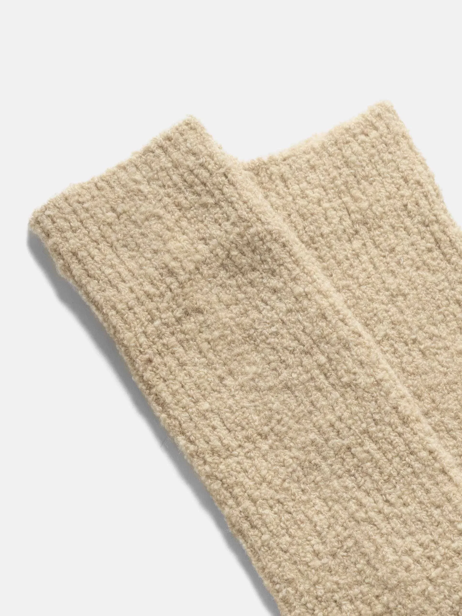 RoToTo R1636 Merino Boucle Socks Ecru