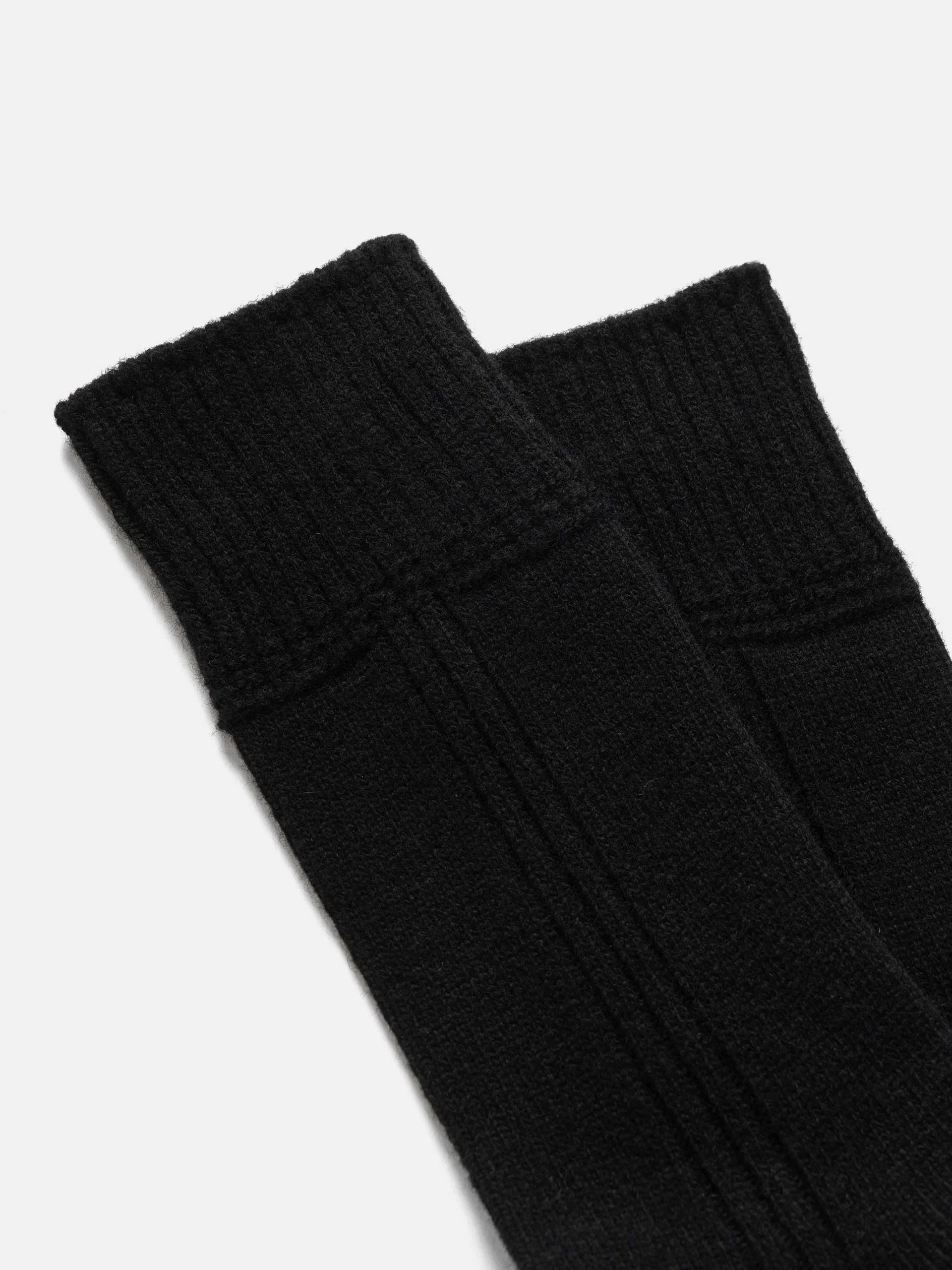 RoToTo R1561 Merino Lambs Wool Crew Socks Black