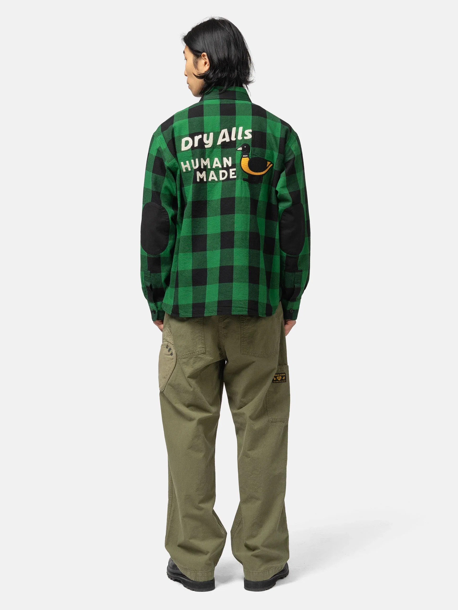 Human Made Check Half-Zip Shirt Green