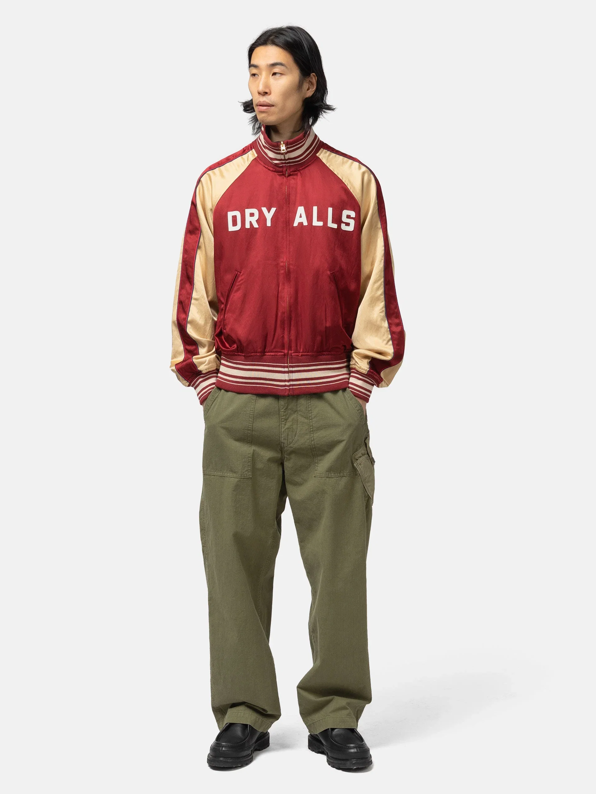 Human Made Reversible Satin Jacket Burgundy