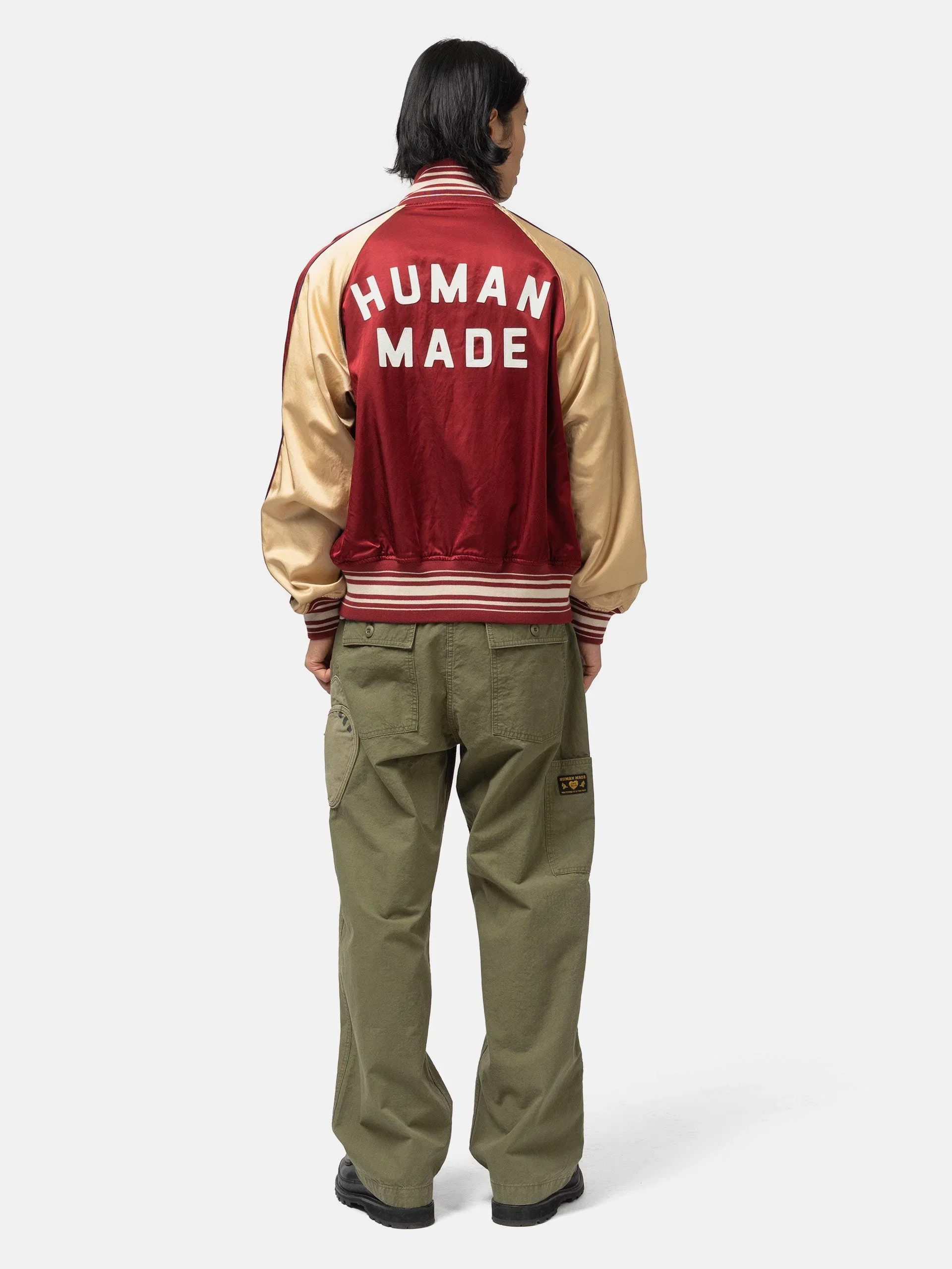 Human Made Reversible Satin Jacket Burgundy
