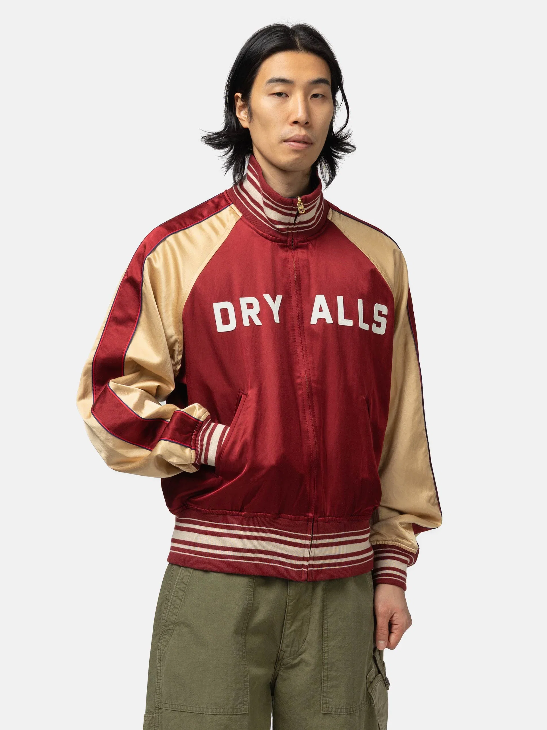 Human Made Reversible Satin Jacket Burgundy