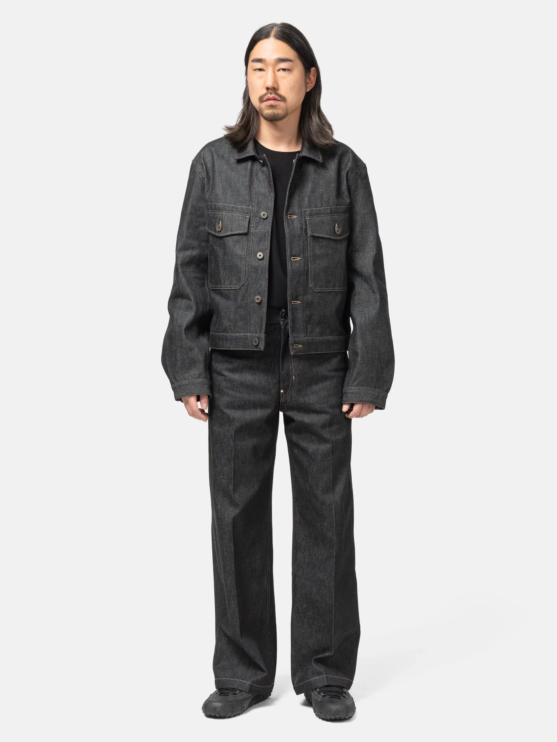 LEMAIRE Wide Pants With Studs Slate