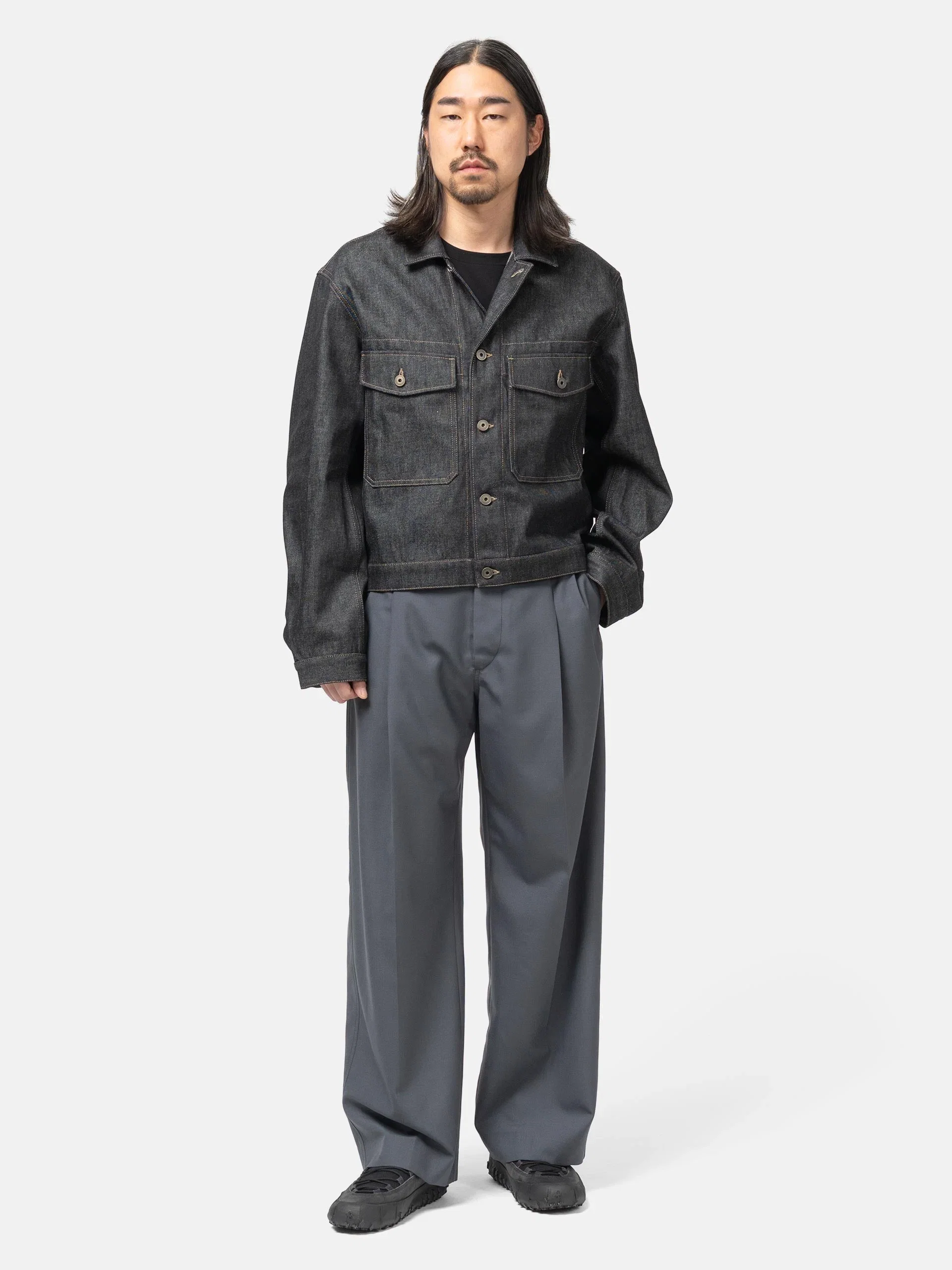 LEMAIRE Pleated Tailored Pants Carbon