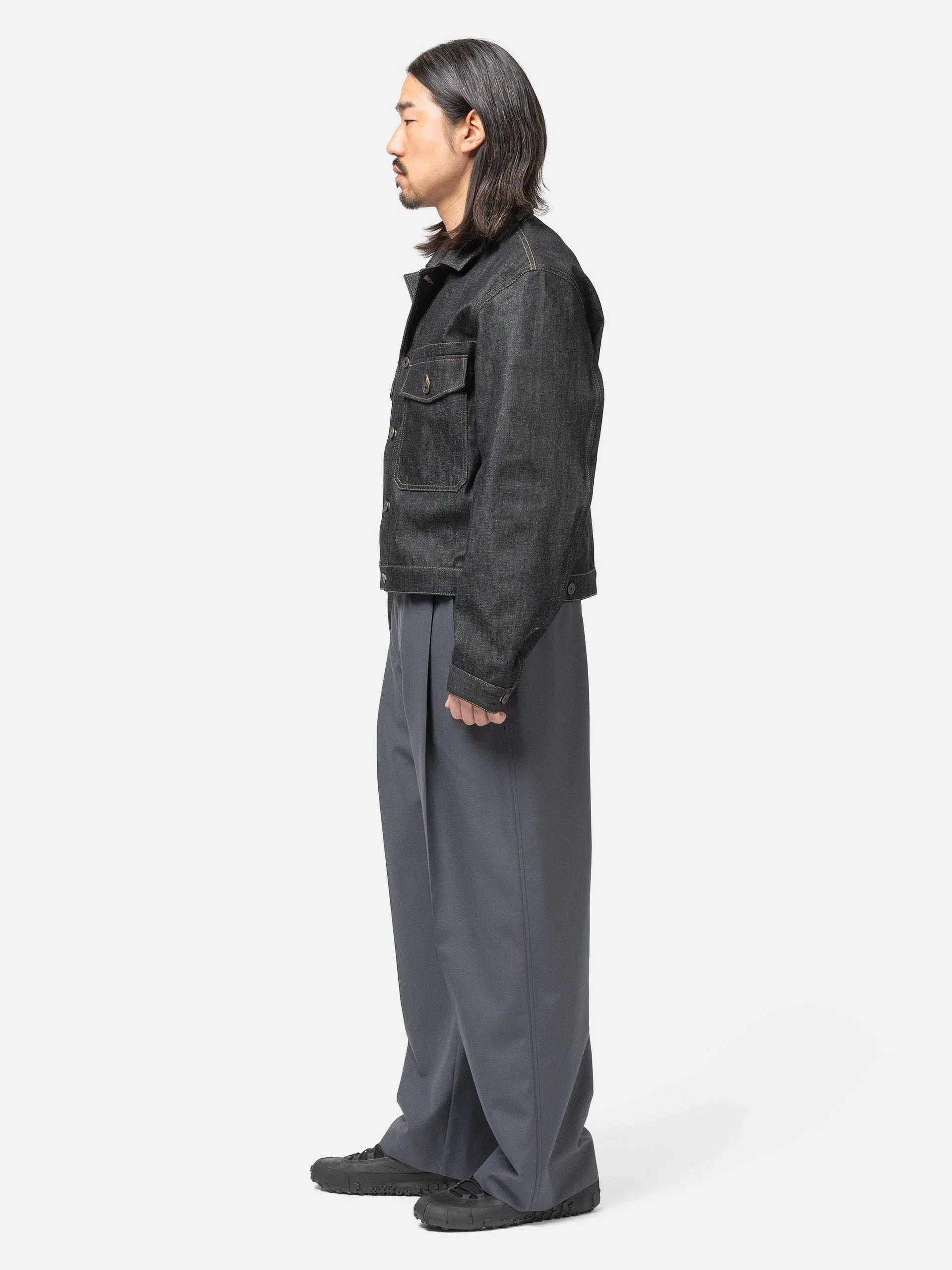 LEMAIRE Pleated Tailored Pants Carbon