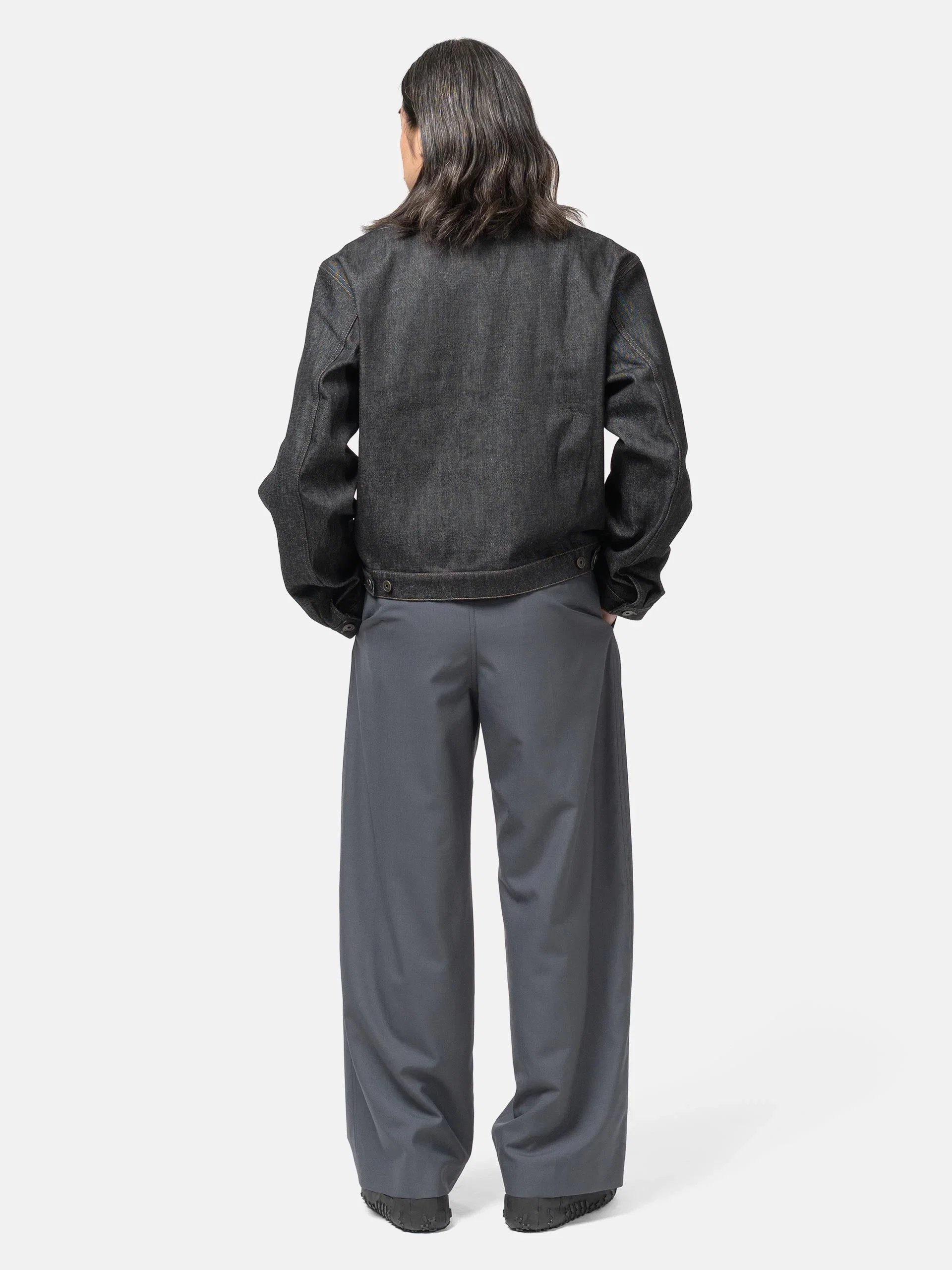 LEMAIRE Pleated Tailored Pants Carbon