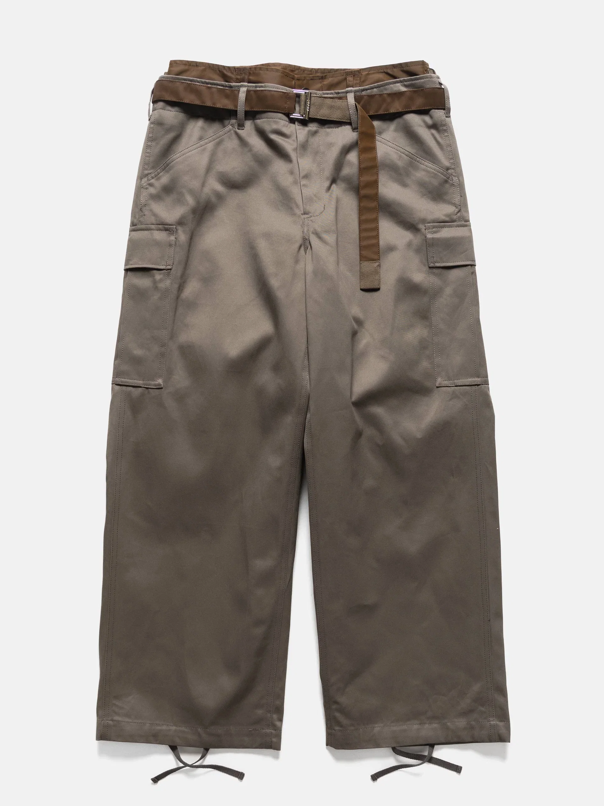 Sacai Cotton Chino x Nylon Twill Pants Gray