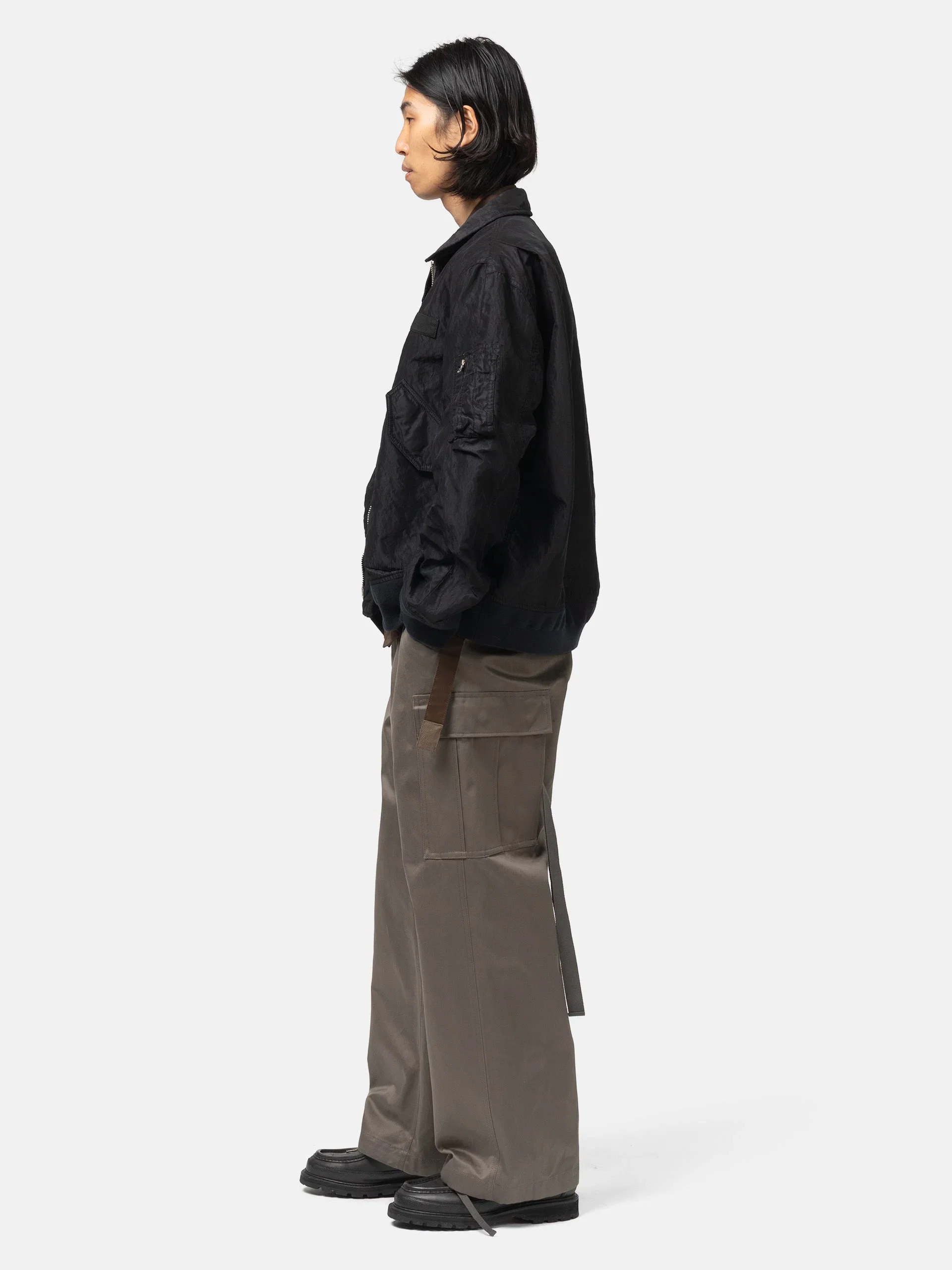 Sacai Cotton Chino x Nylon Twill Pants Gray