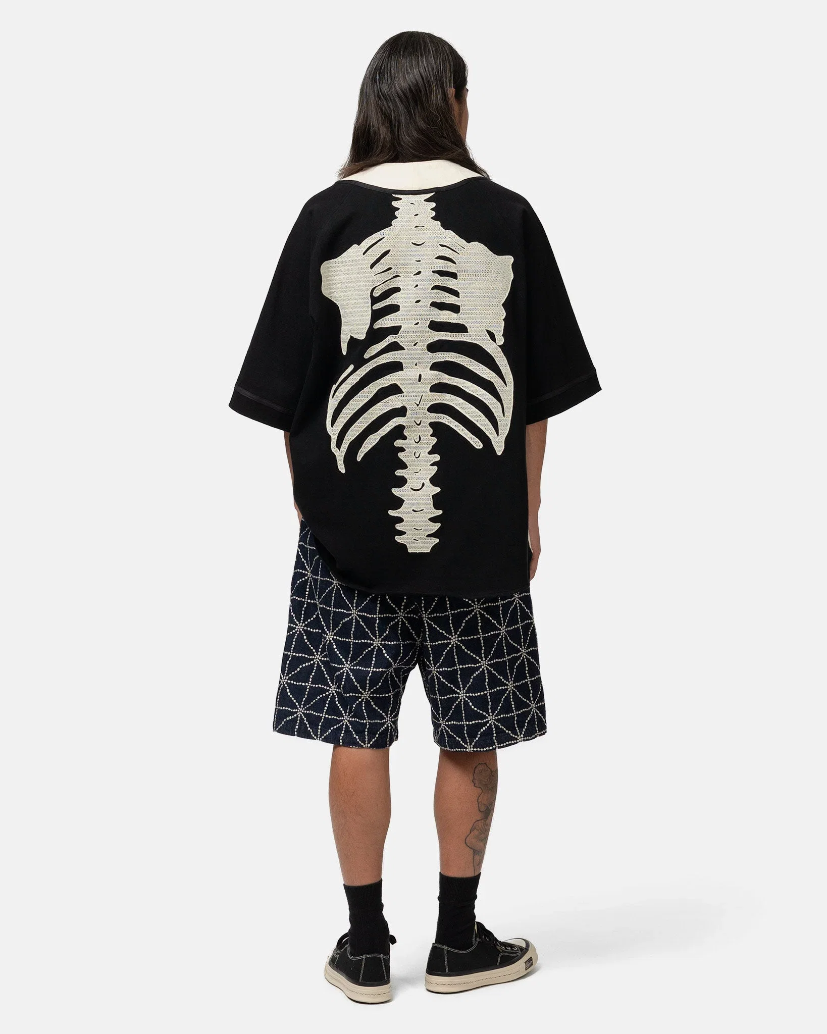 KAPITAL 16/-Densed Jersey Baseball Shirt (BONE) ECRxBlack