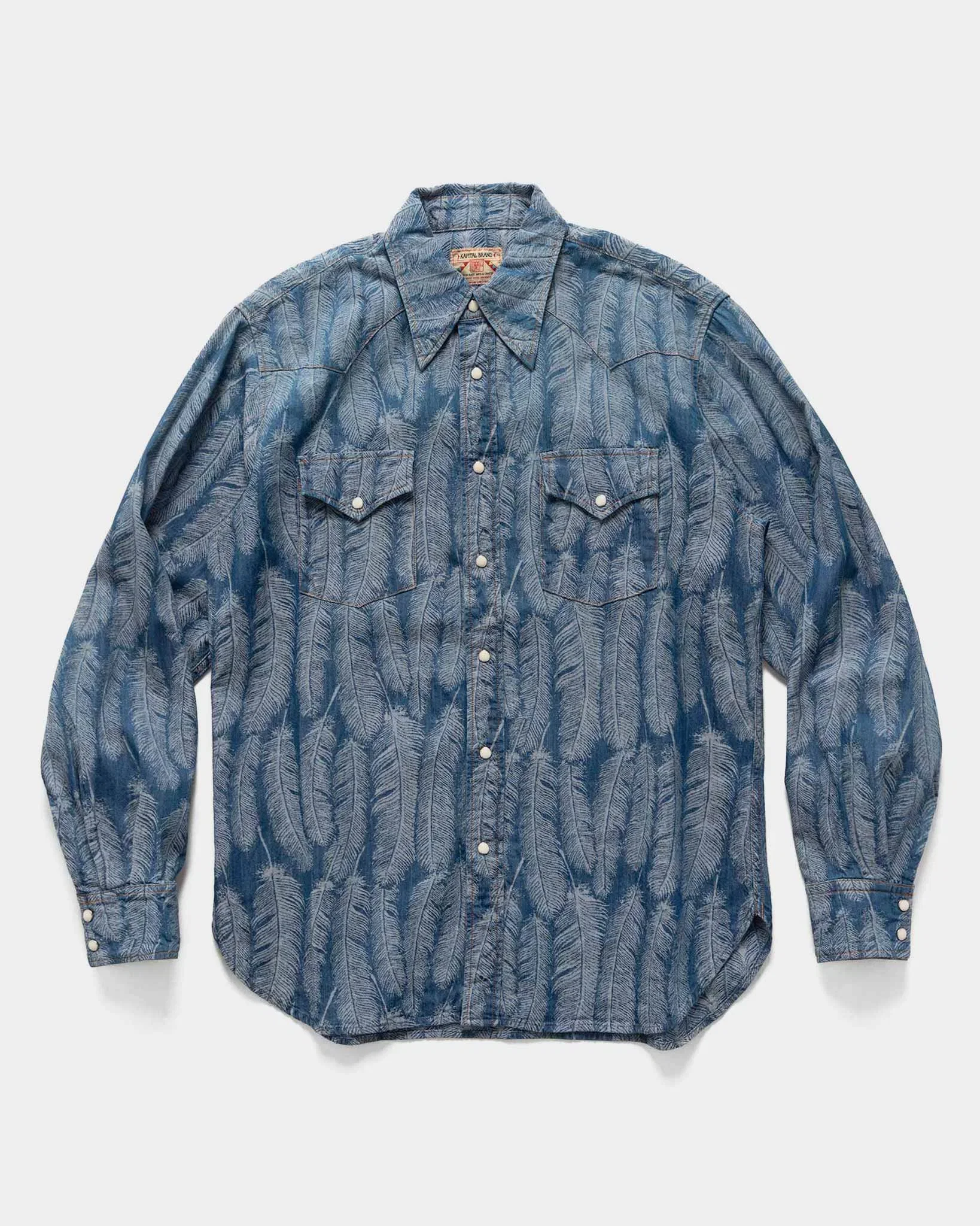 KAPITAL 5oz MAGPIE Denim HUSKY Western Shirt Light