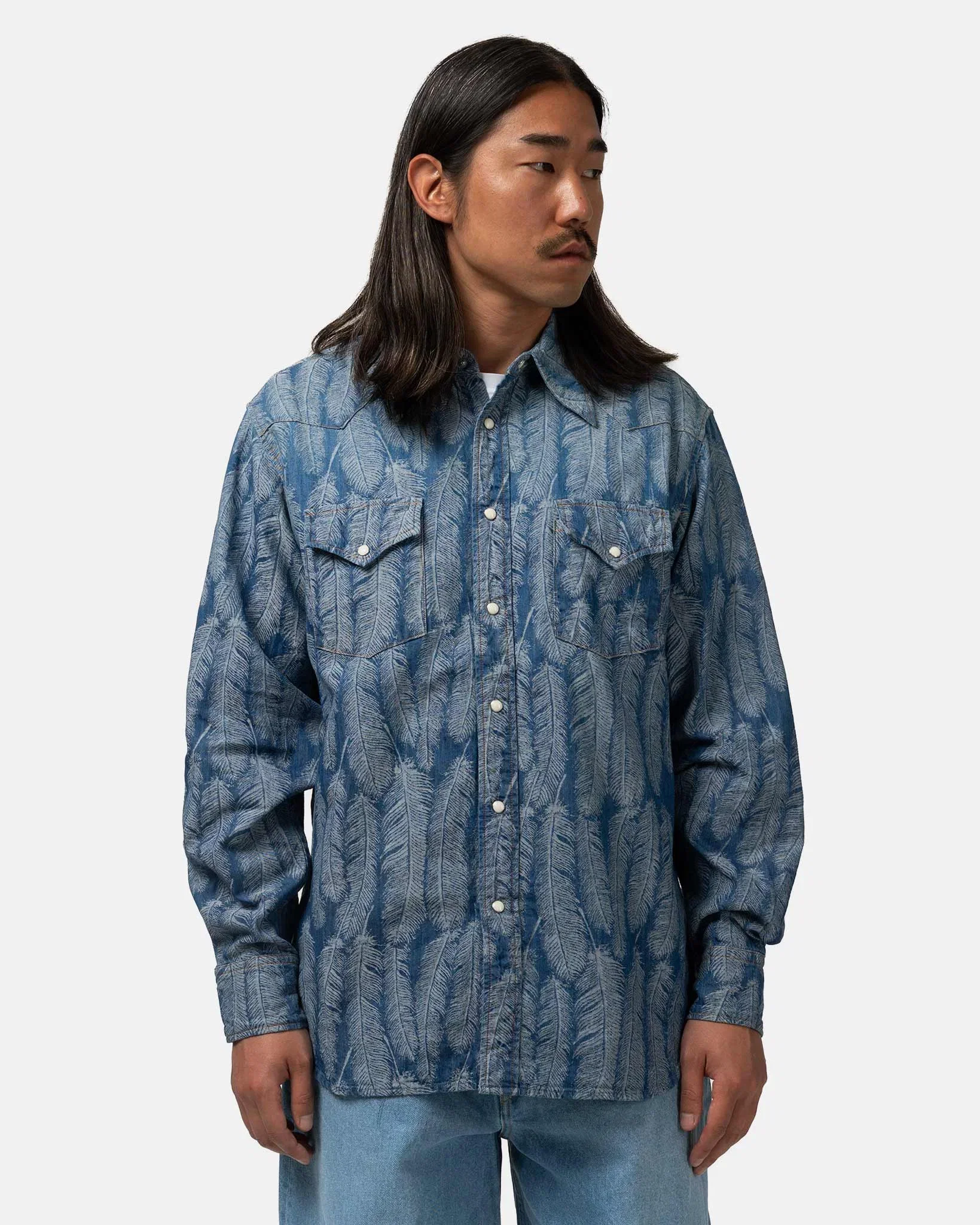 KAPITAL 5oz MAGPIE Denim HUSKY Western Shirt Light