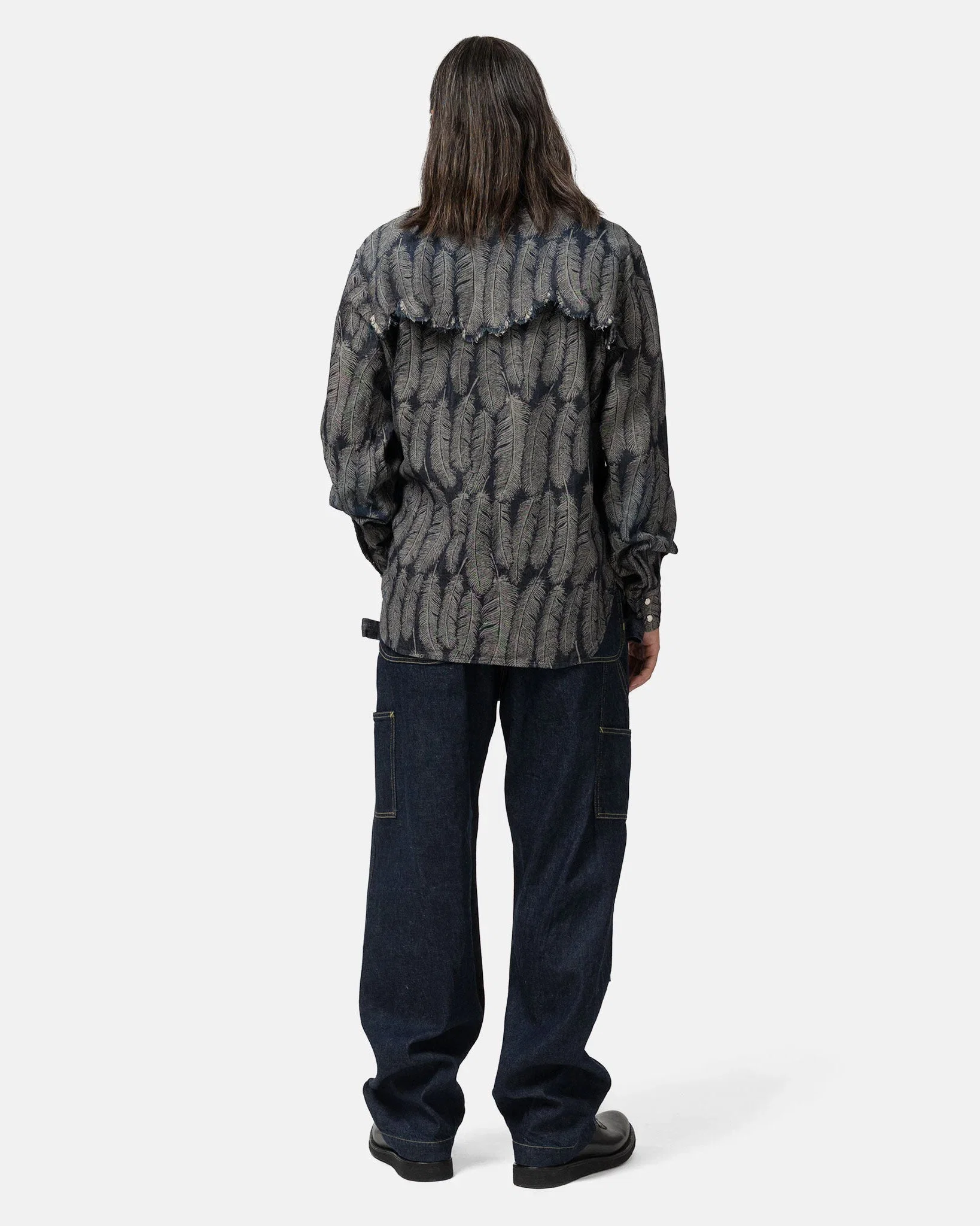 KAPITAL 5oz MAGPIE Denim HUSKY Western Shirt Dark