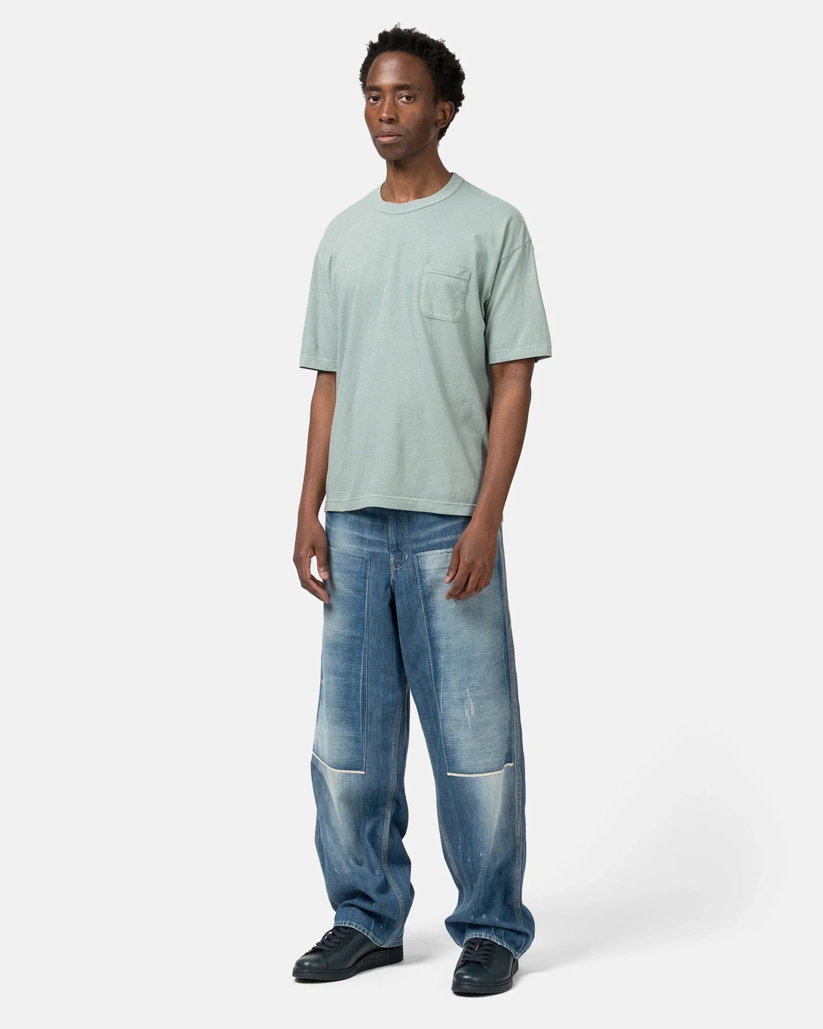 visvim Jumbo Tee S/S DMGD Lt. Green