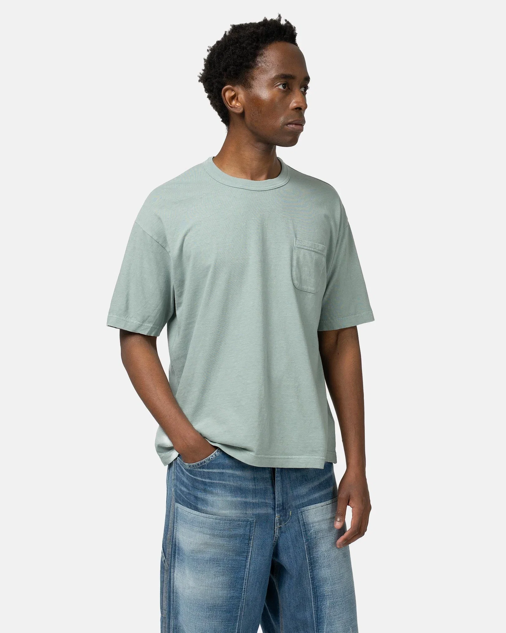 visvim Jumbo Tee S/S DMGD Lt. Green