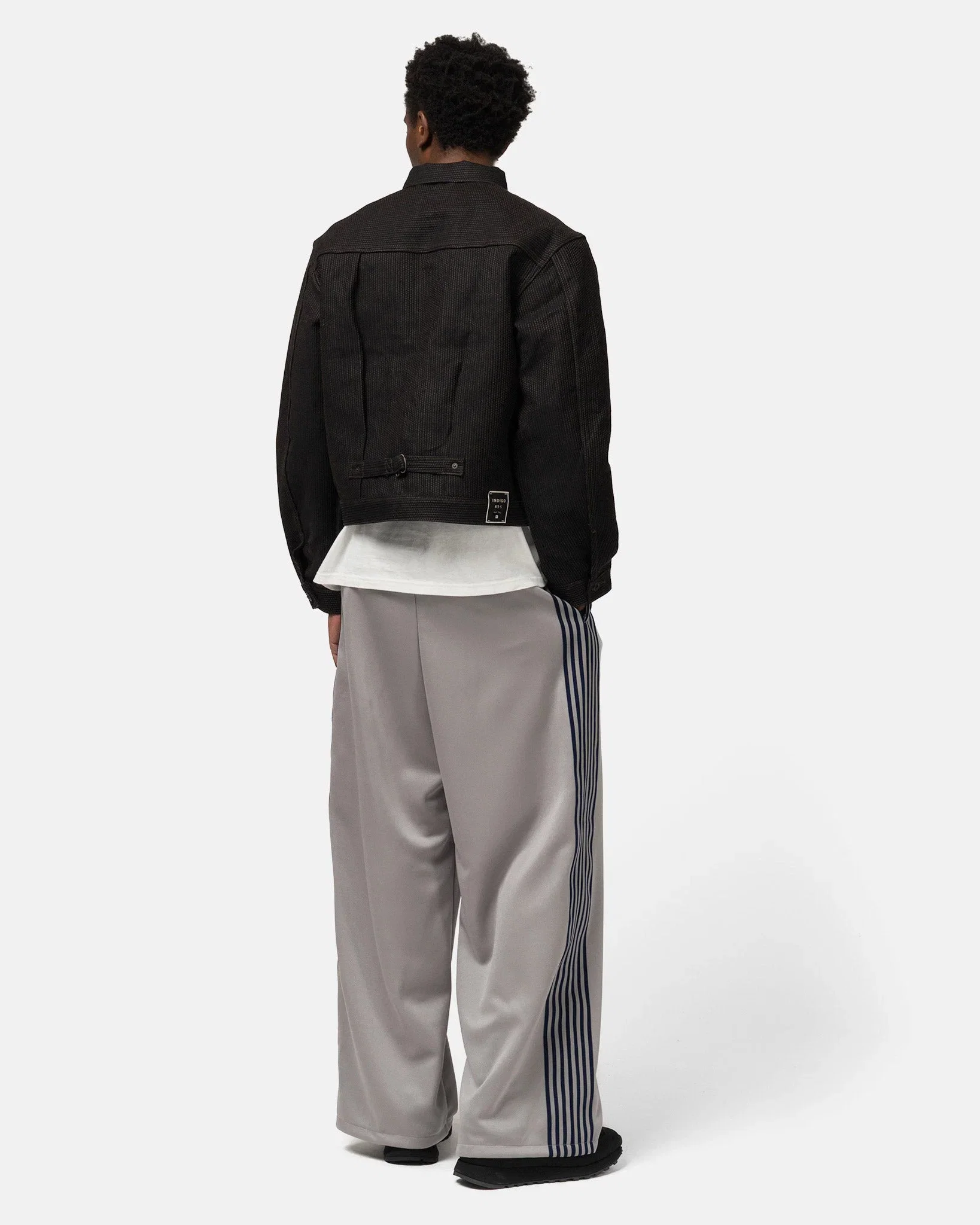KAPITAL Smooth Jersey Stantman&woman Baggy Track Pants (Banner Stuntman) Grey