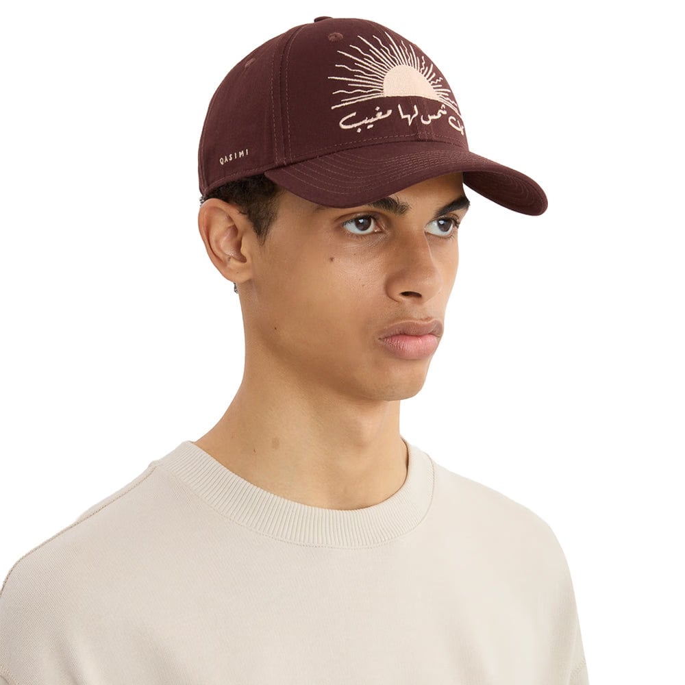 Qasimi Rising Sun Cotton Twill Cap - Plum/Frosted Peach