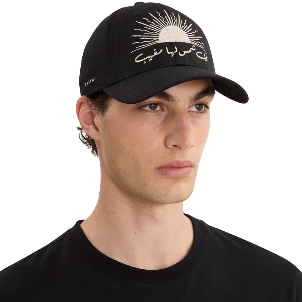 Qasimi Rising Sun Cotton Twill Cap - Black/Marble