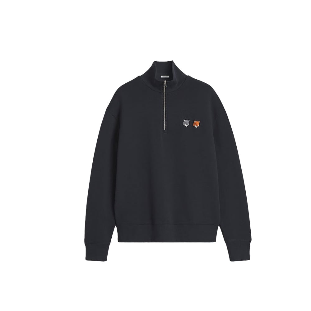 Maison Kitsuné Double Bold Fox Head Half Zip Comfort Sweatshirt - Anthracite