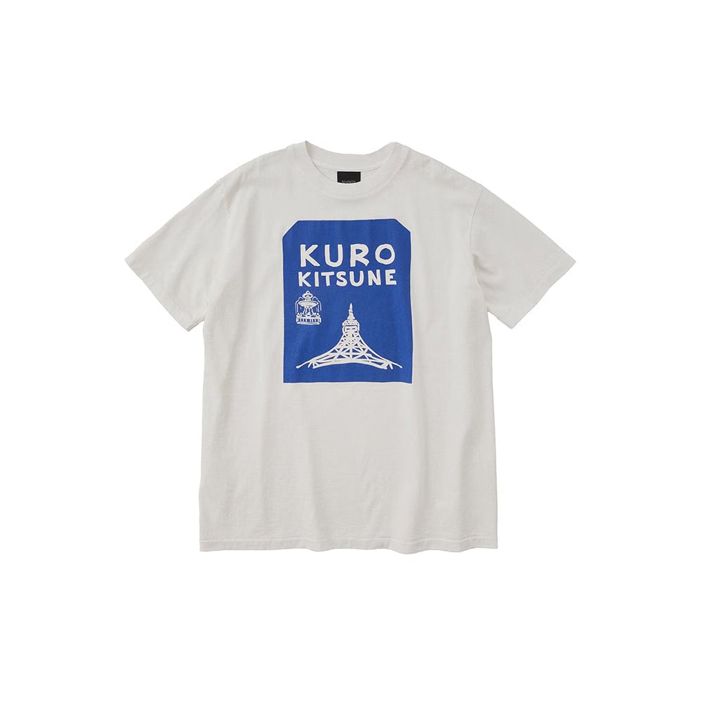 Maison Kitsuné Kuro x Maison Kitsuné Tokyo-Paris Crossroads Vintage Wash T-Shirt - Ecru