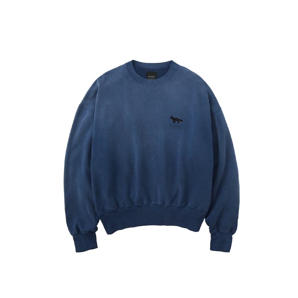 Maison Kitsuné Kuro x Maison Kitsuné Sunfaded Fox Sweatshirt - Dark Navy