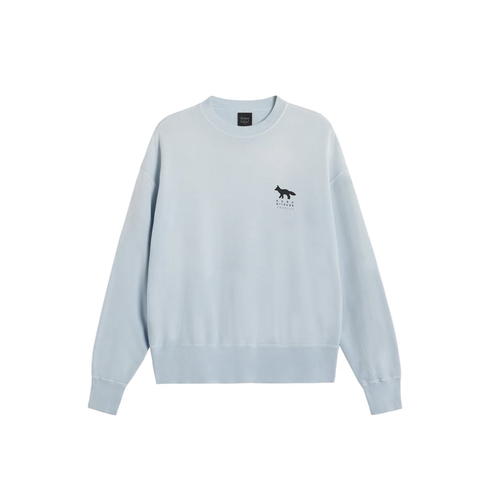 Maison Kitsuné Kuro x Maison Kitsuné Sunfaded Fox Sweatshirt - Light Blue